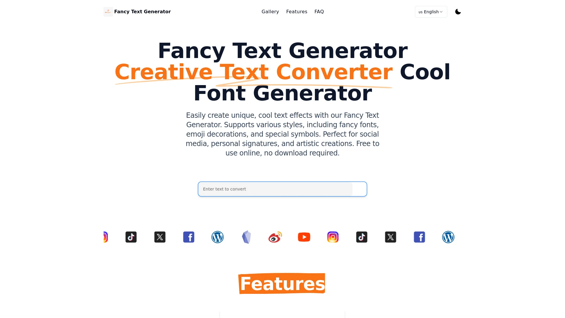 Fancy Text Generator website preview