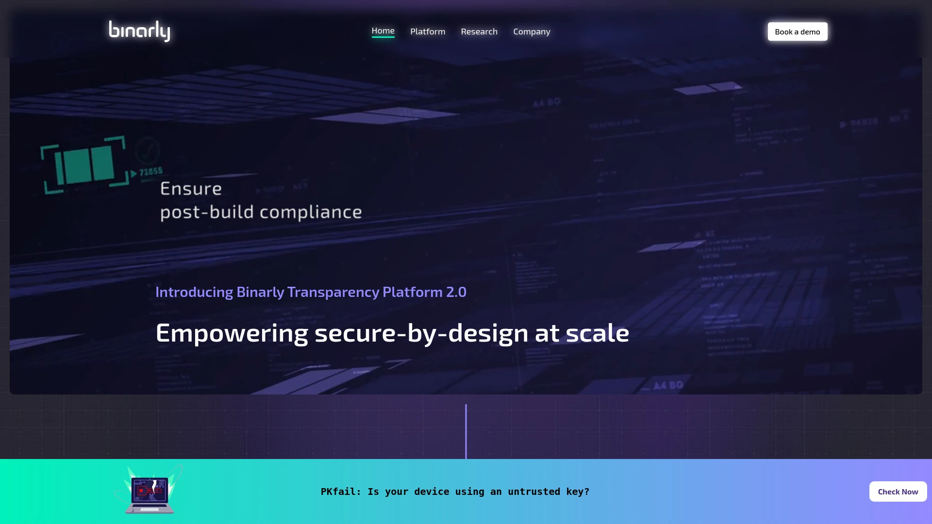 Binarly | AI-Powered Firmware Supply Chain Security Platform website preview