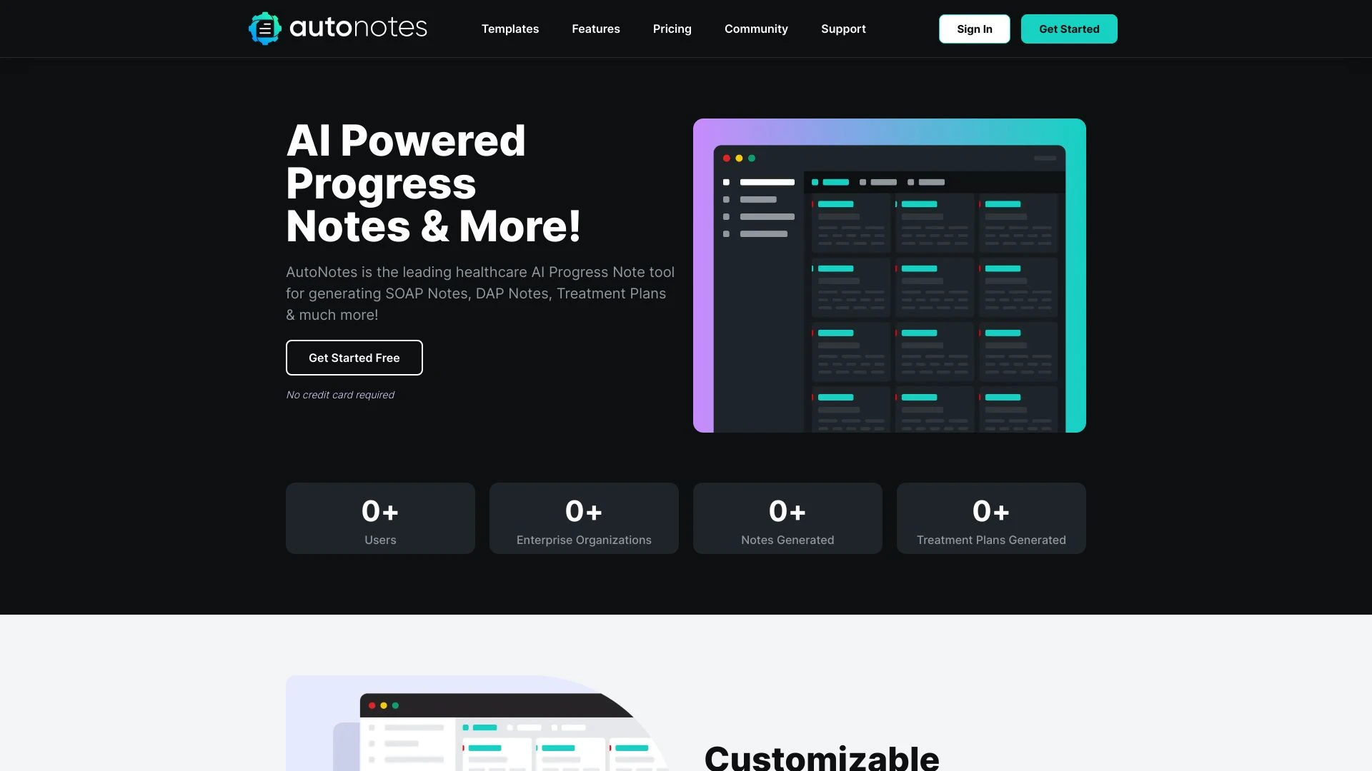 AutoNotes AI website preview