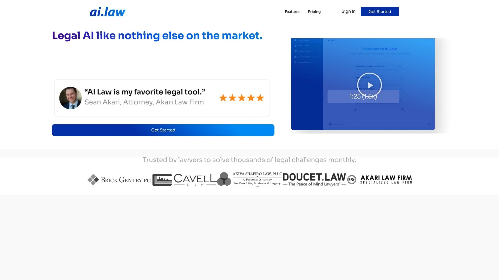 AI Law website preview