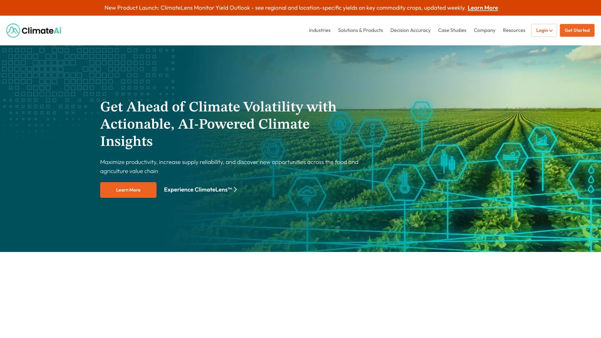 ClimateAi website preview