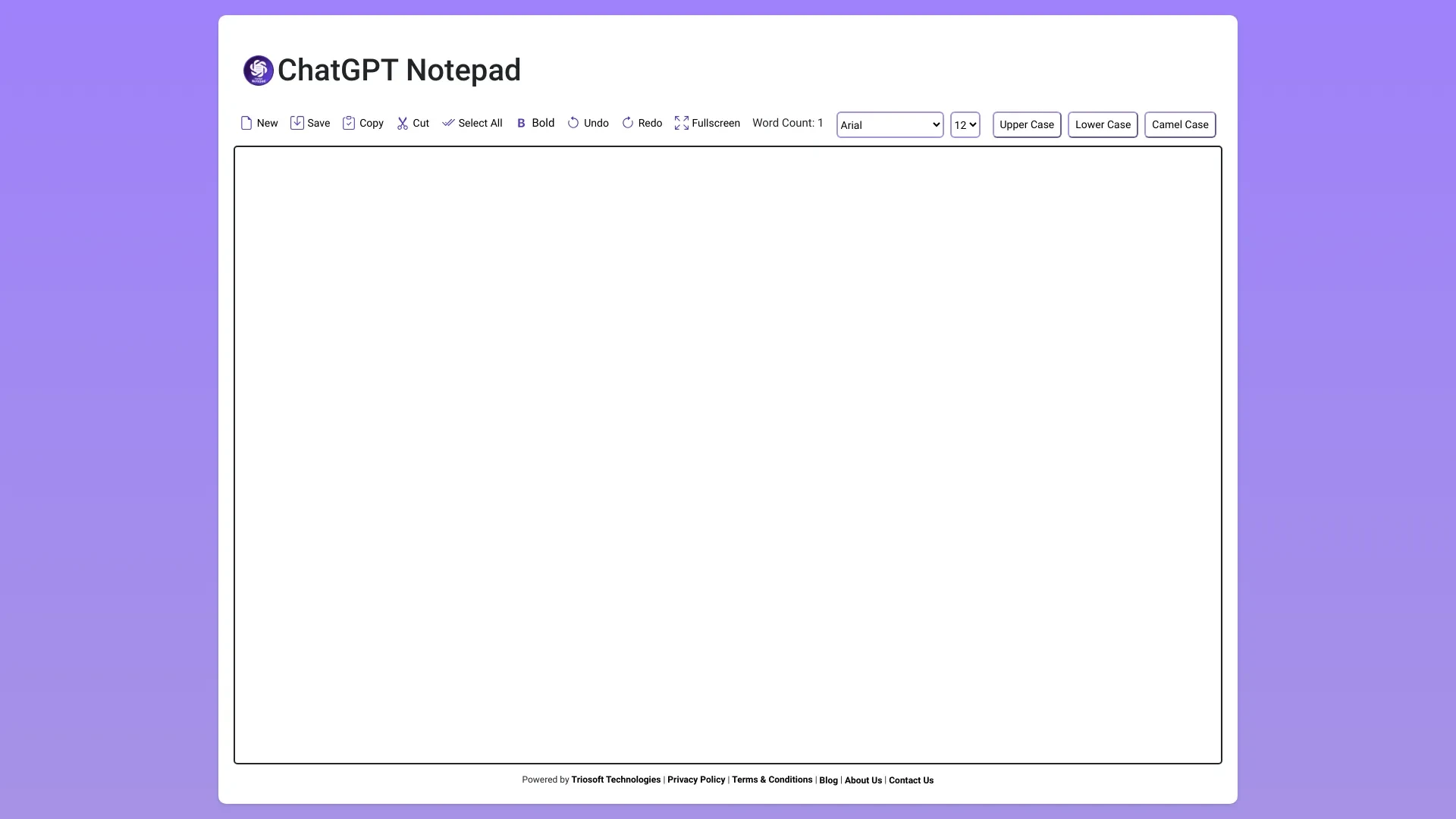 ChatGPT Notepad website preview