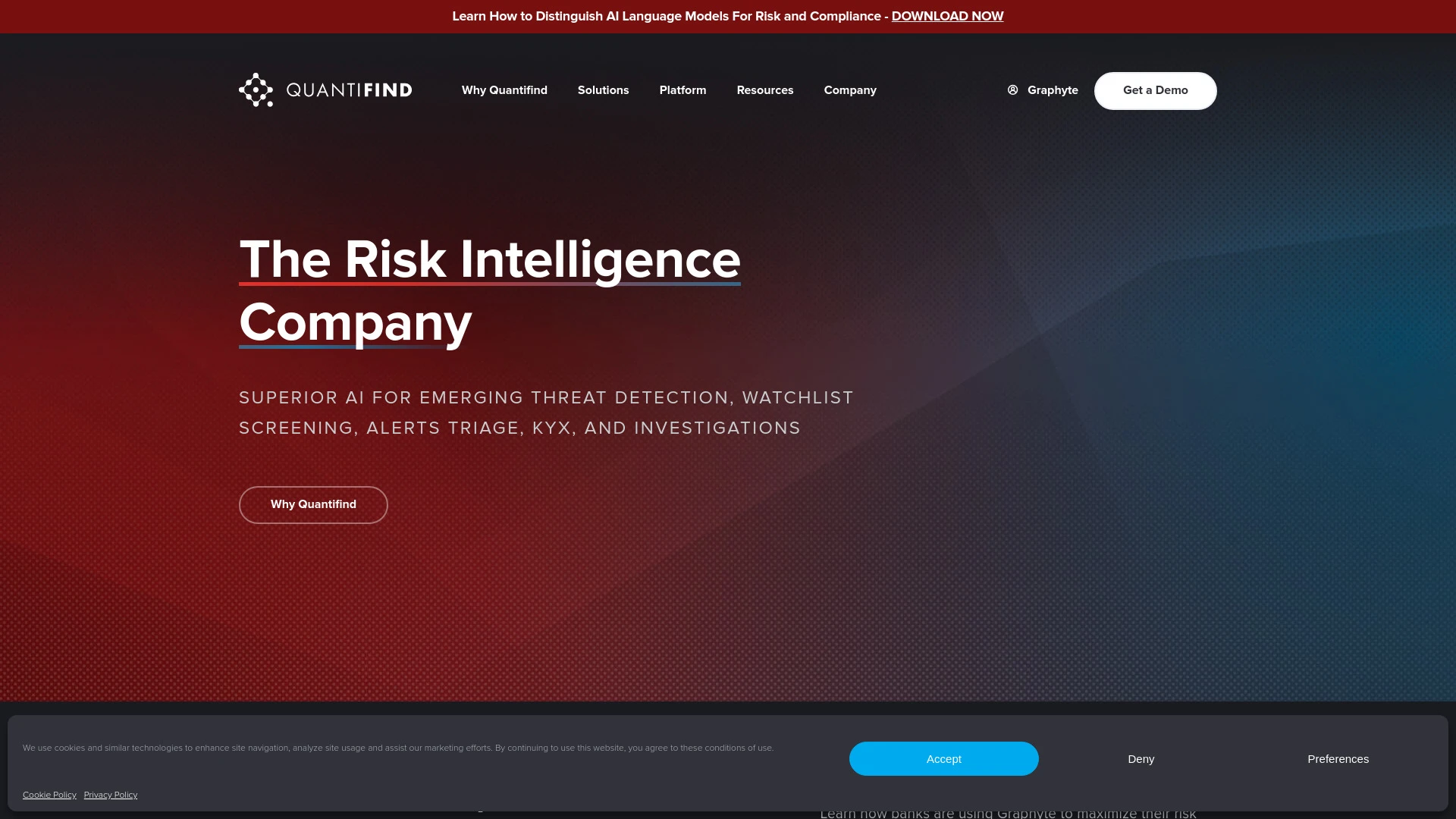 Quantifind Intelligent Financial Crimes Automation website preview