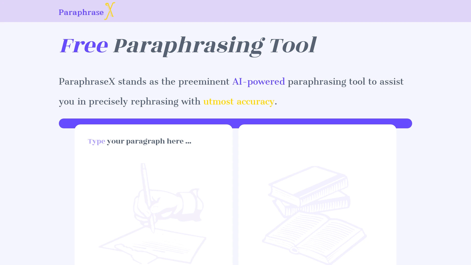 ParaphraseX - AI Paraphrasing Tool website preview