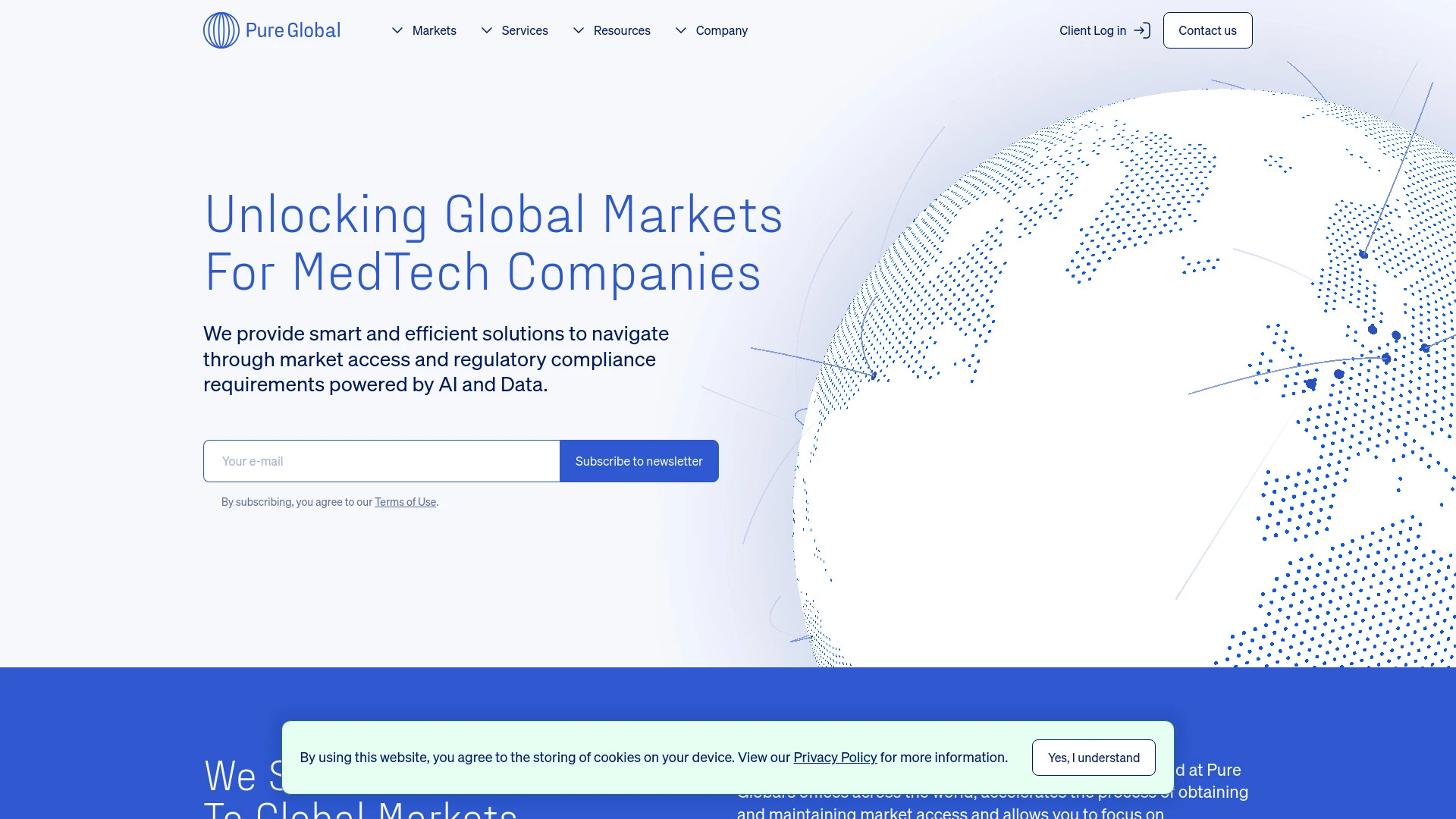 Pure Global MedTech website preview