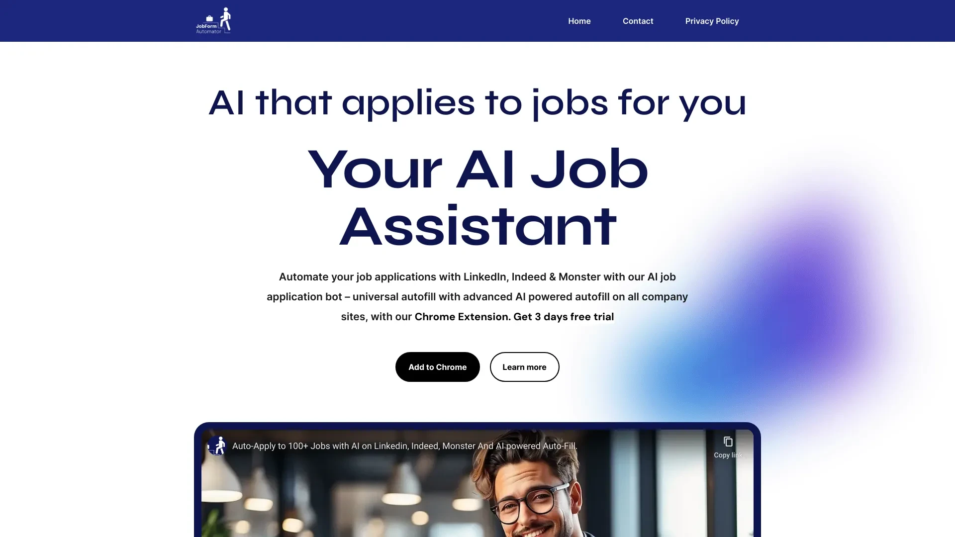 JobForm Automator website preview