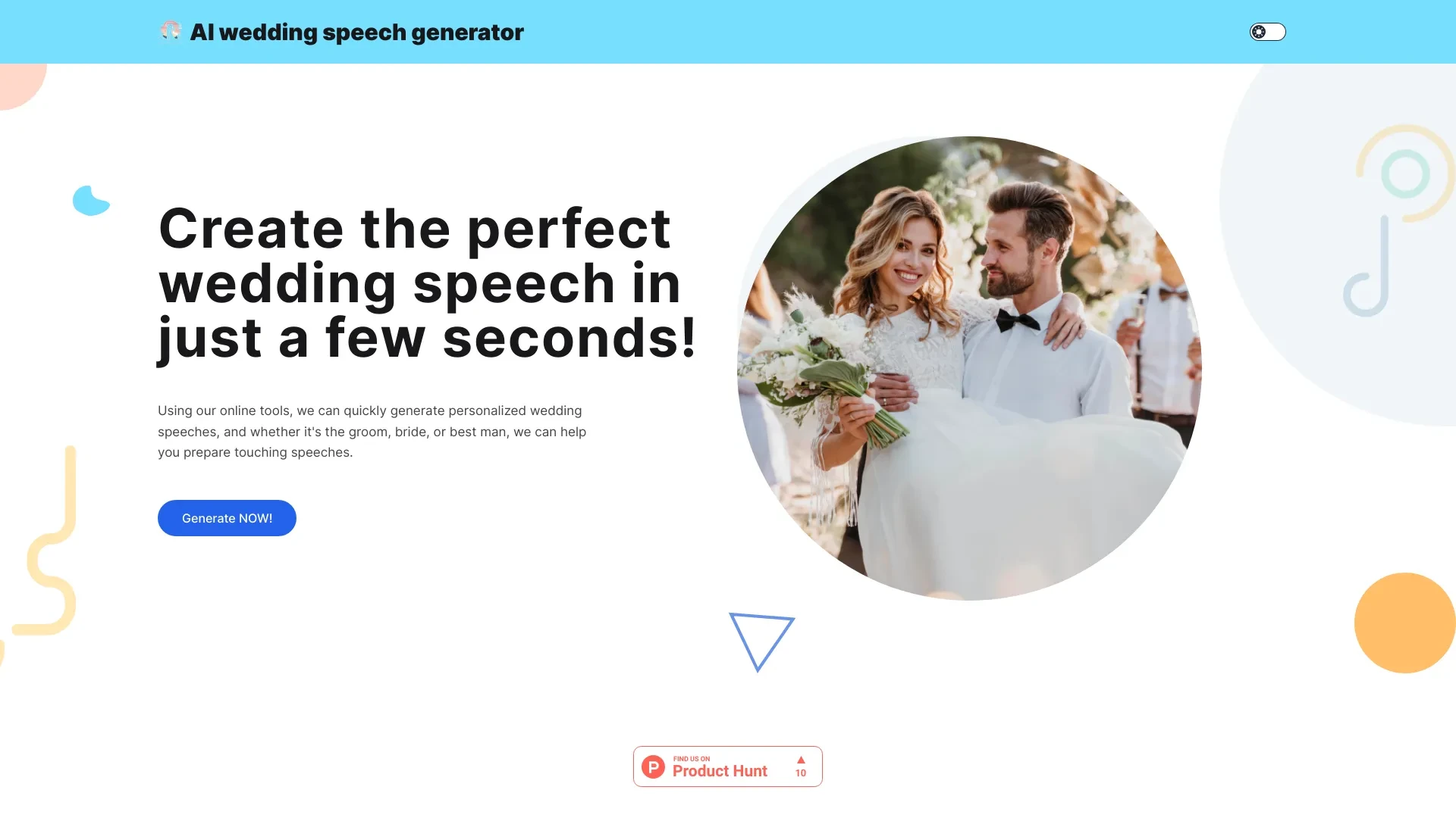 AI Wedding Generator website preview