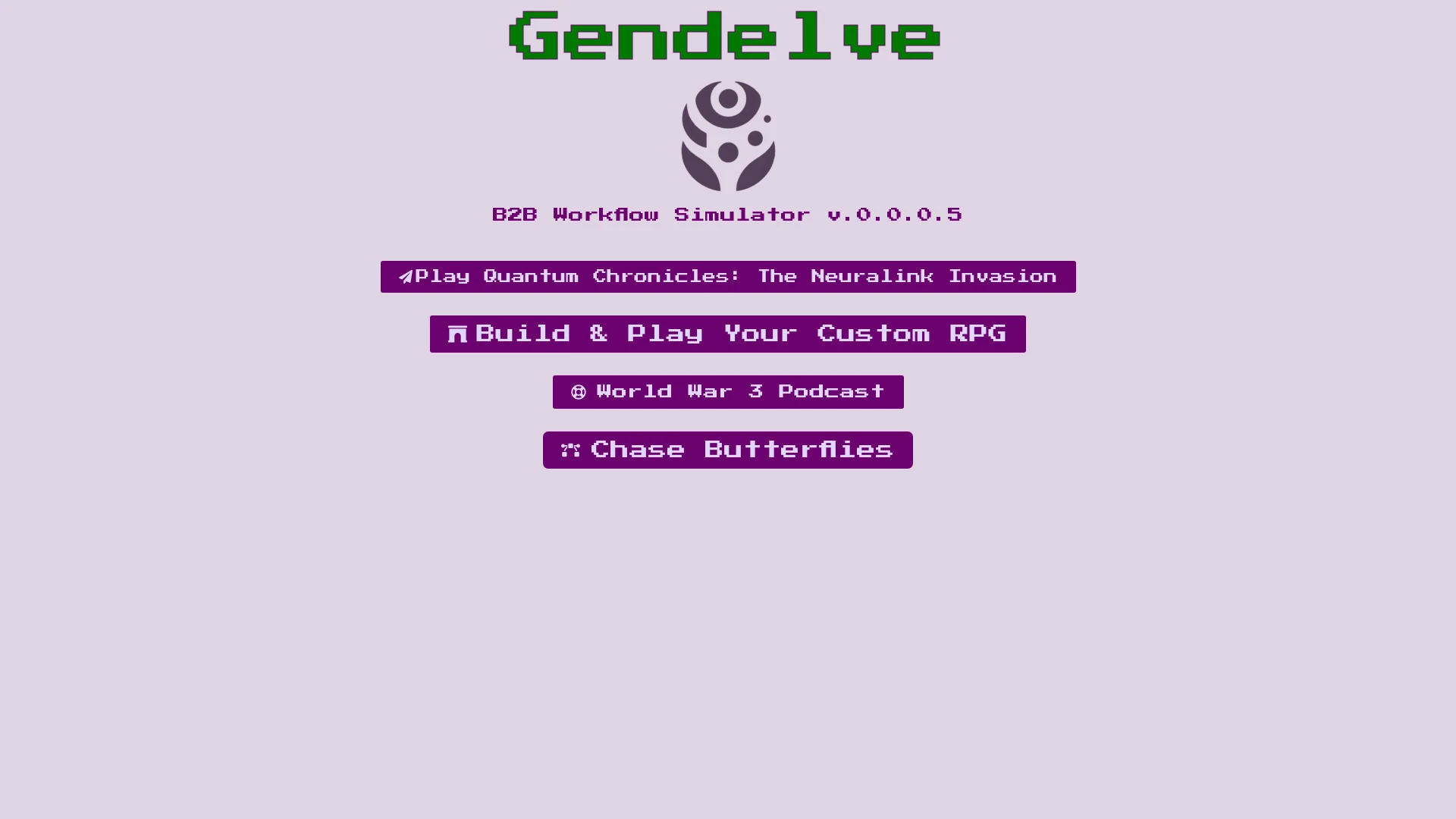 GenDelve RPG website preview