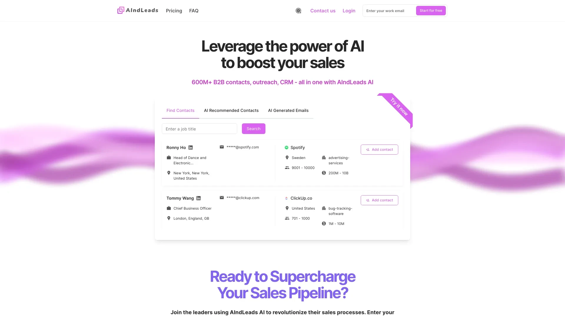 AIndLeads website preview