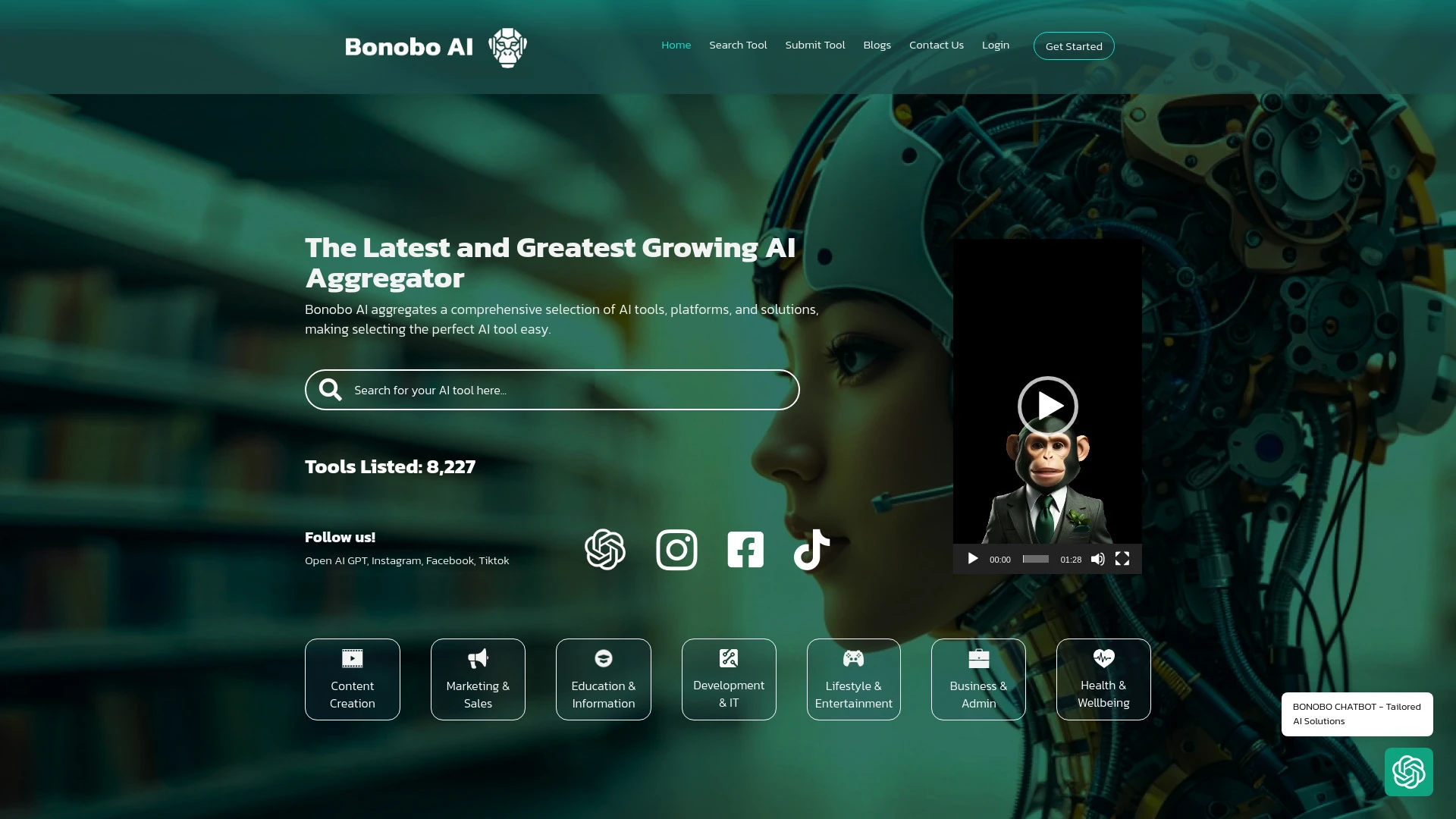 Bonobo AI website preview