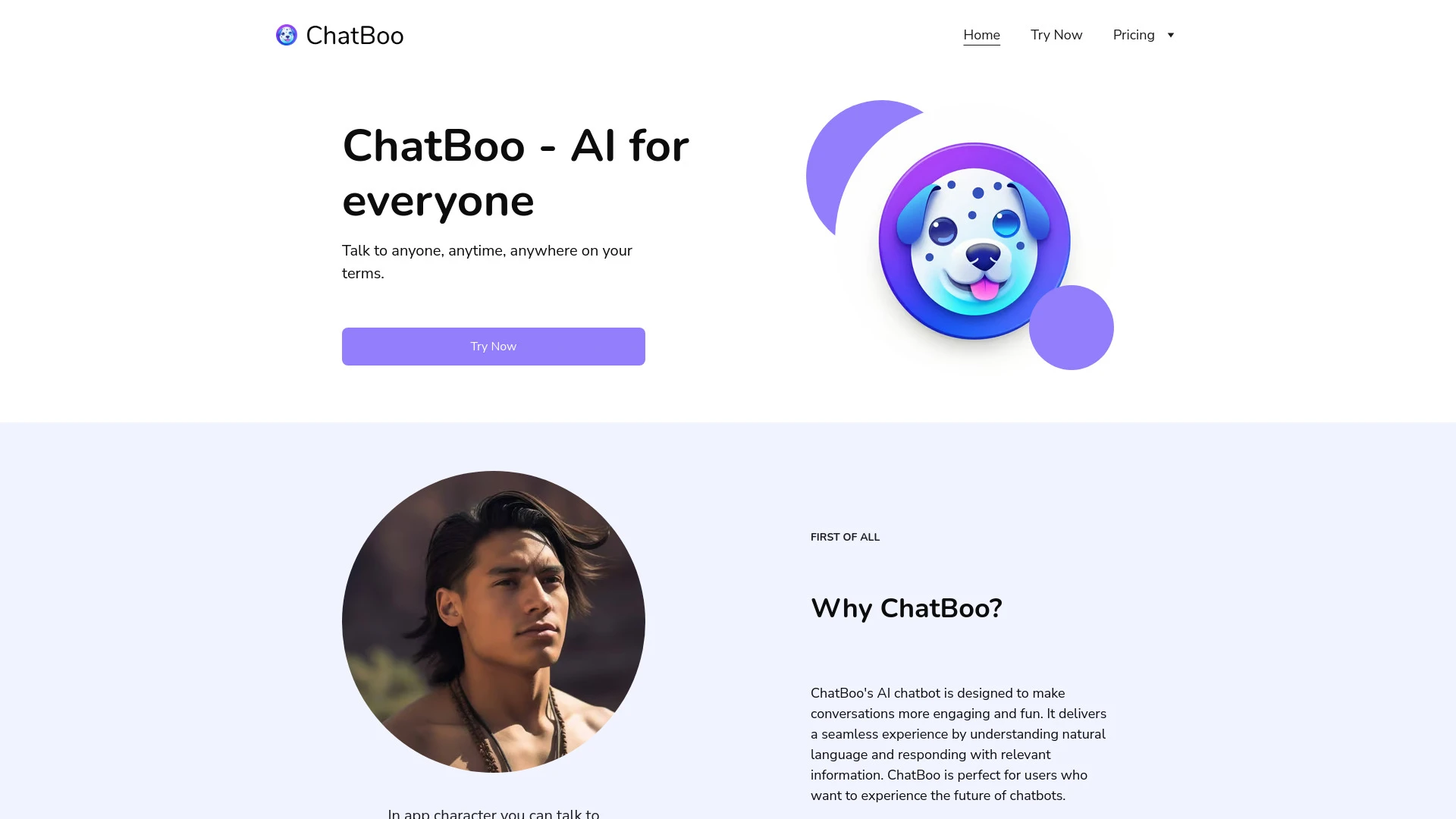 ChatBoo website preview