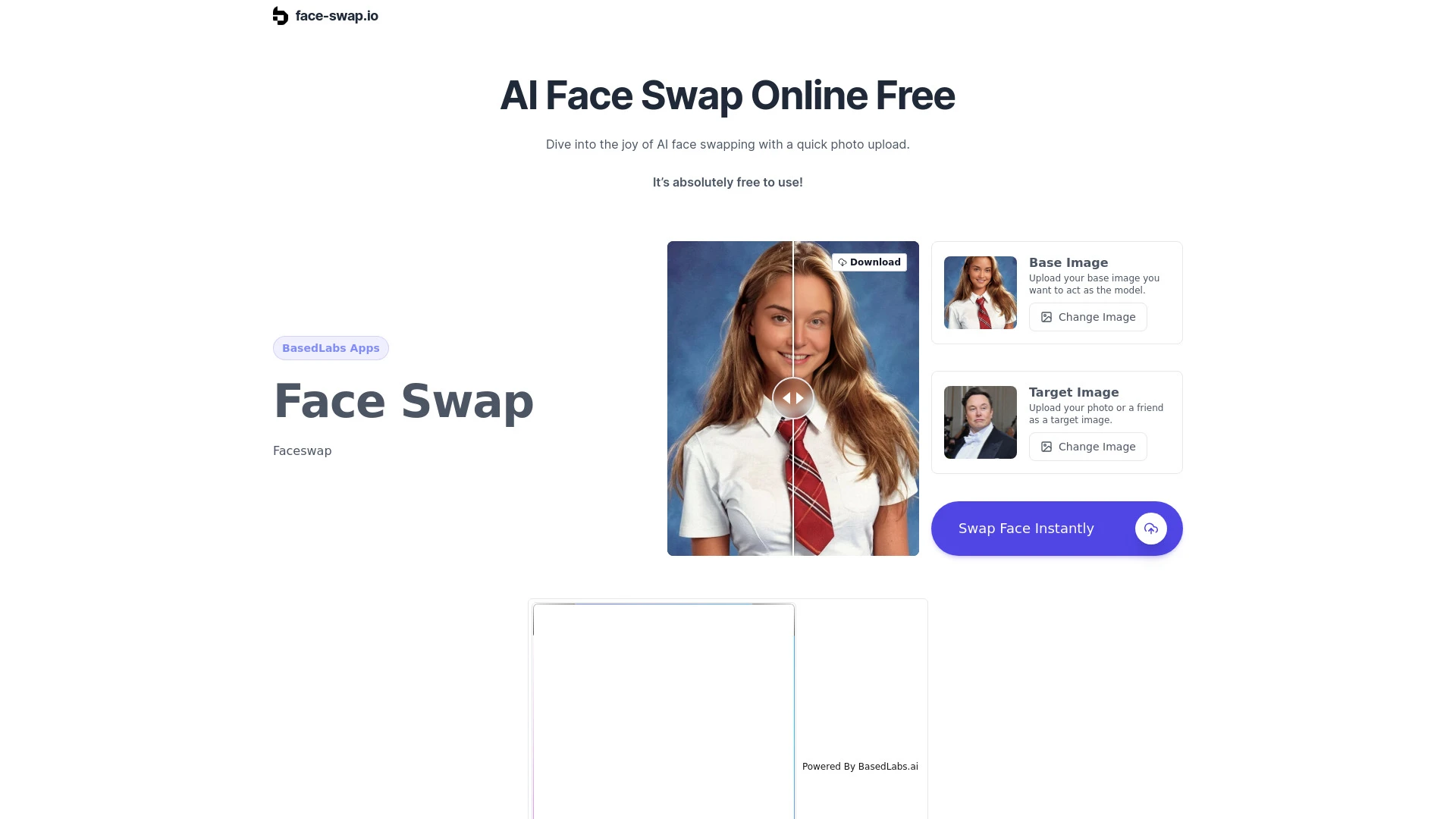 Face Swap IO website preview