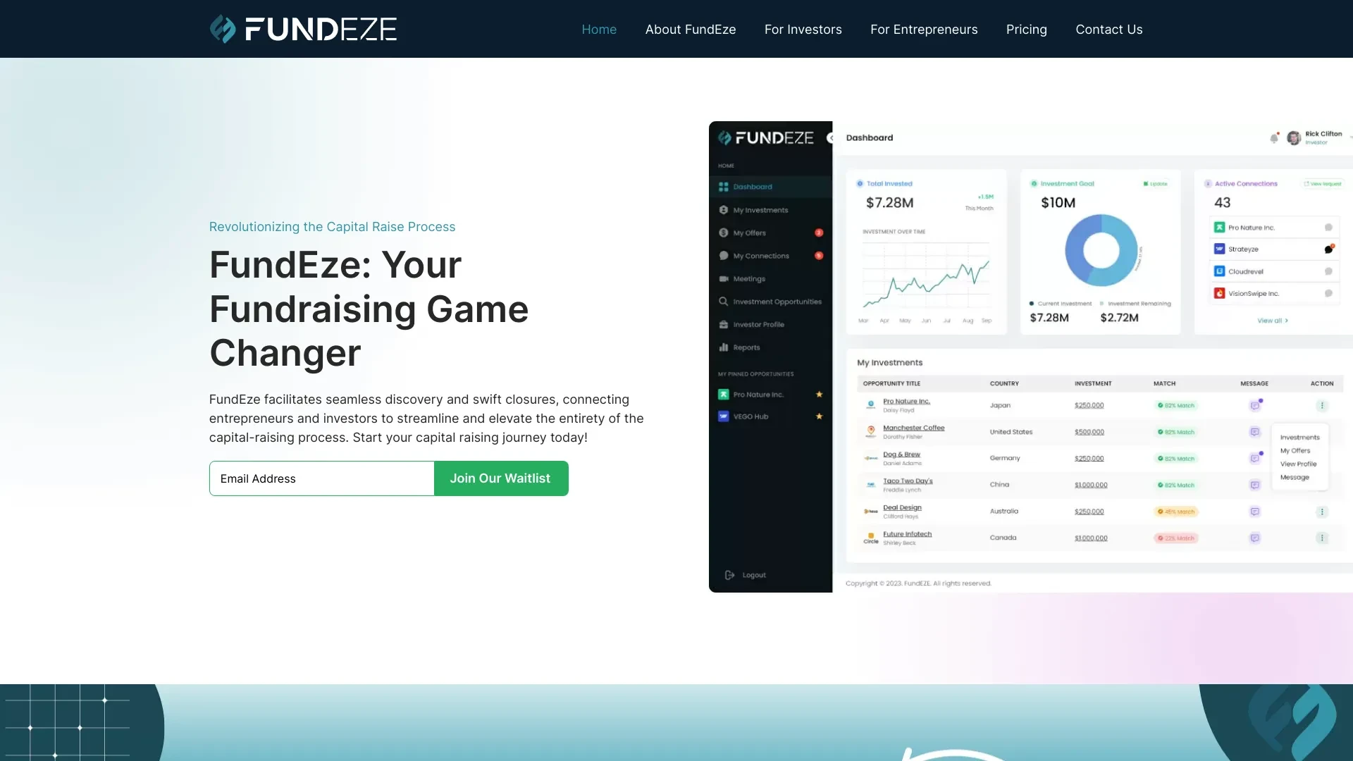 FundEze website preview