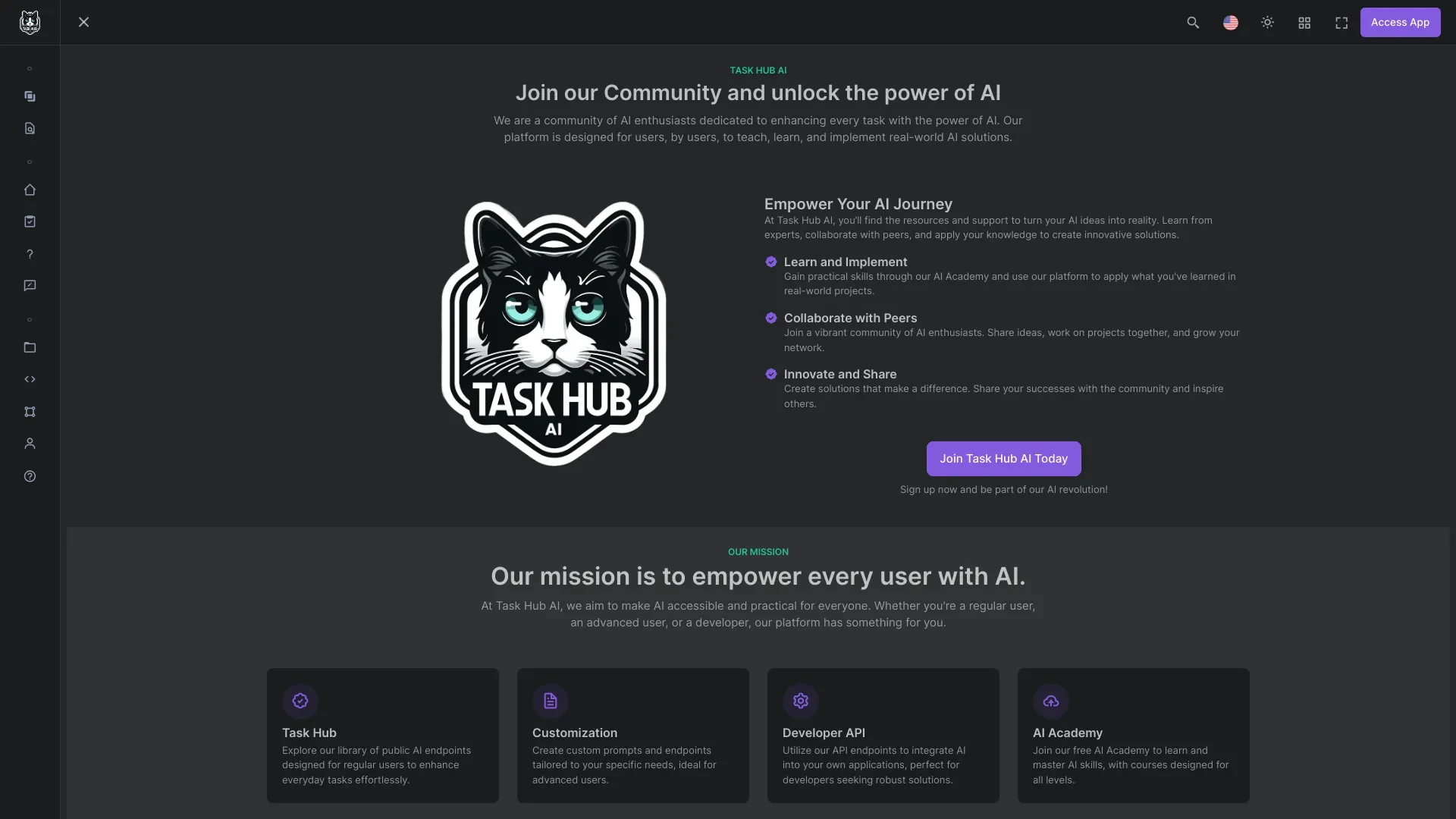 Task Hub AI website preview