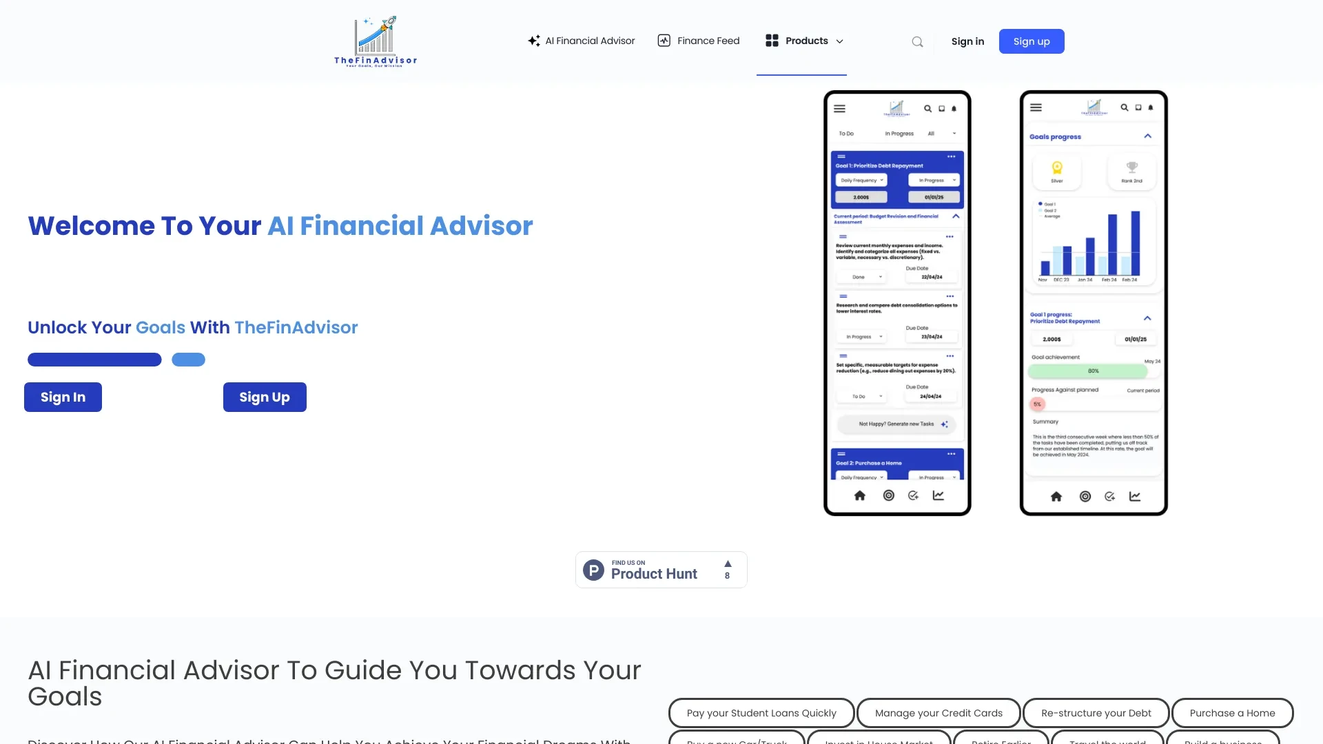 TheFinAdvisor website preview