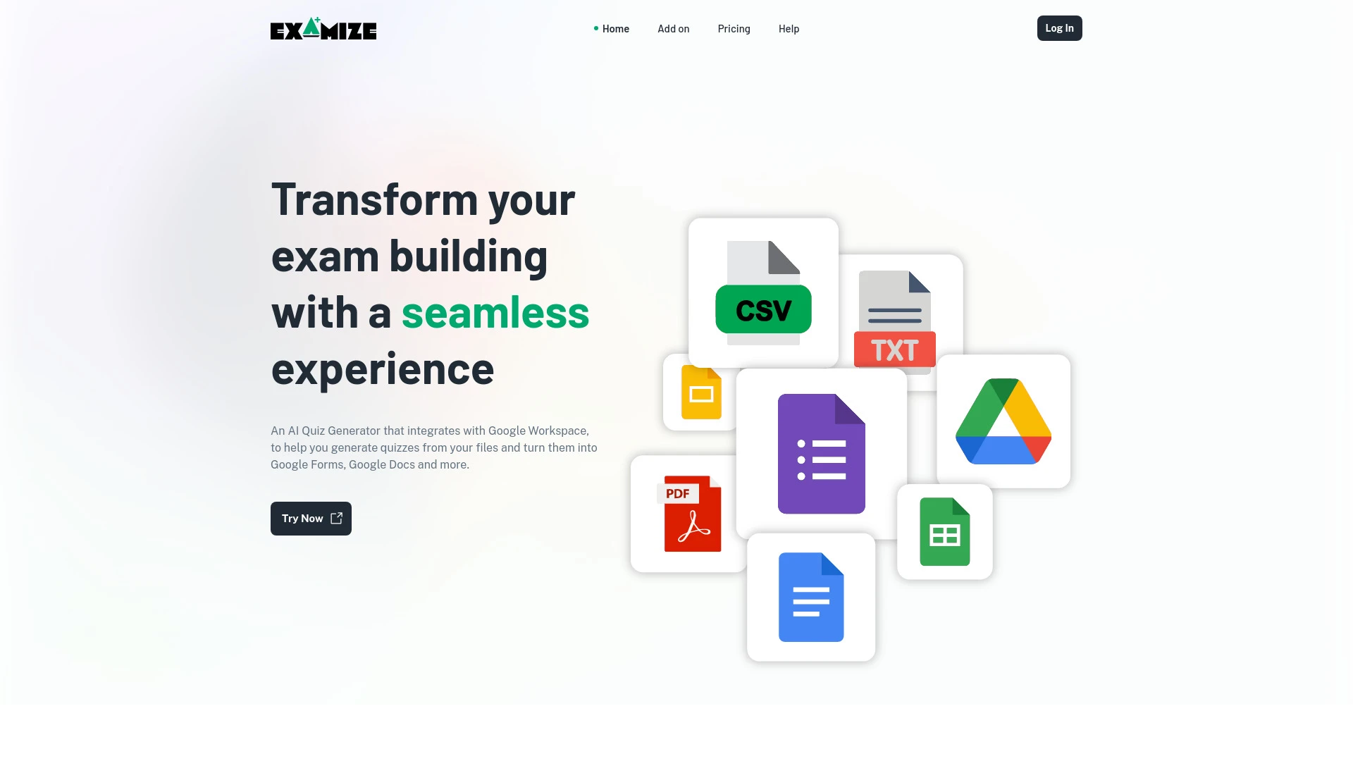 Examize website preview