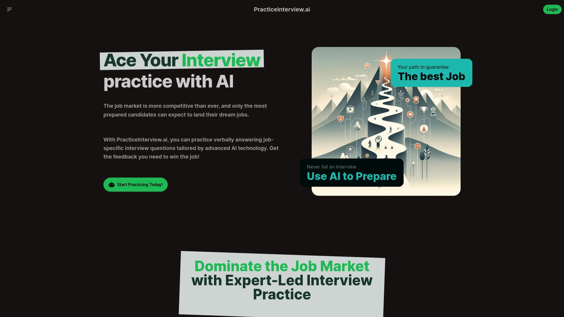 PracticeInterview.ai website preview