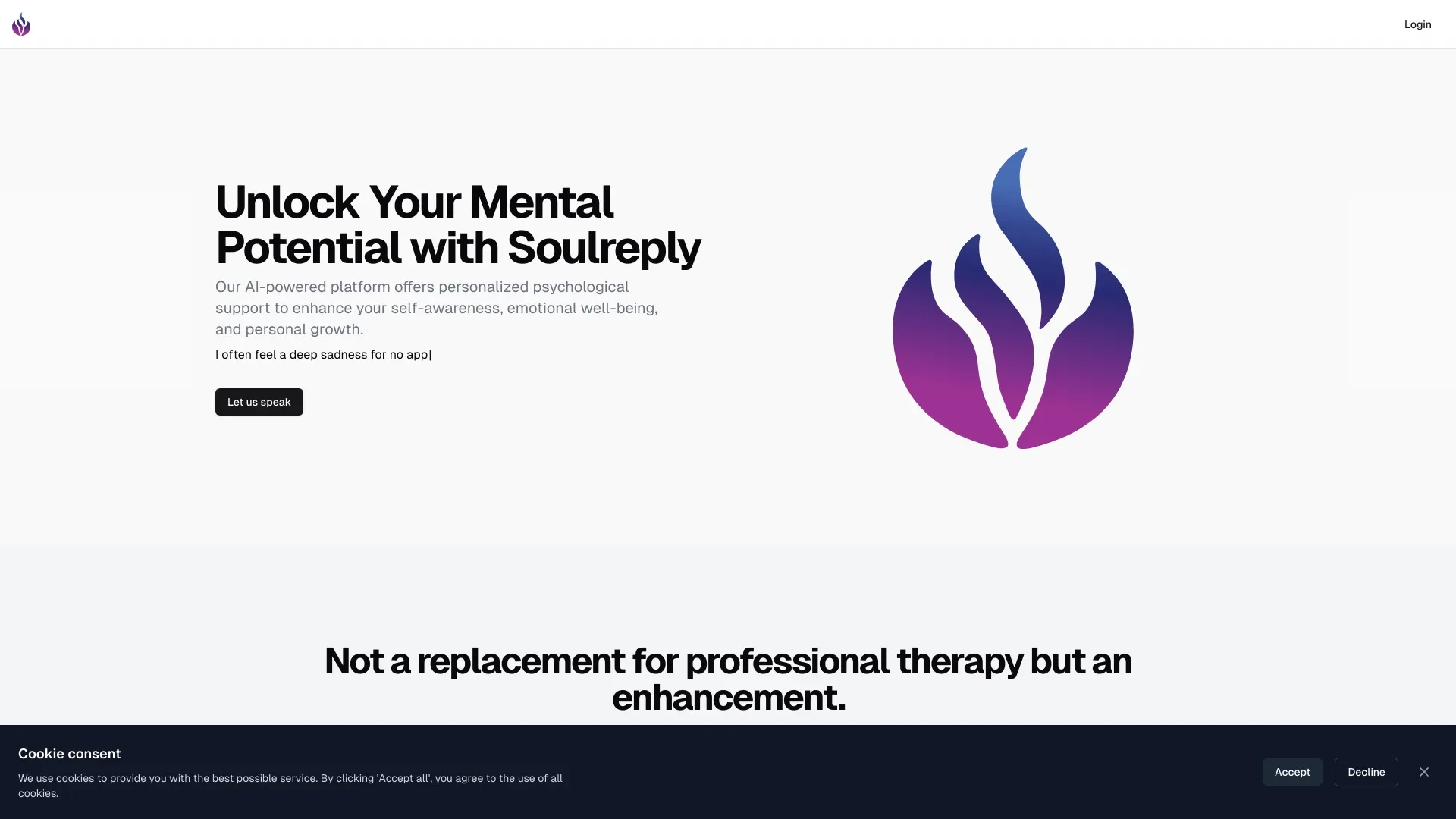 Soulreply website preview