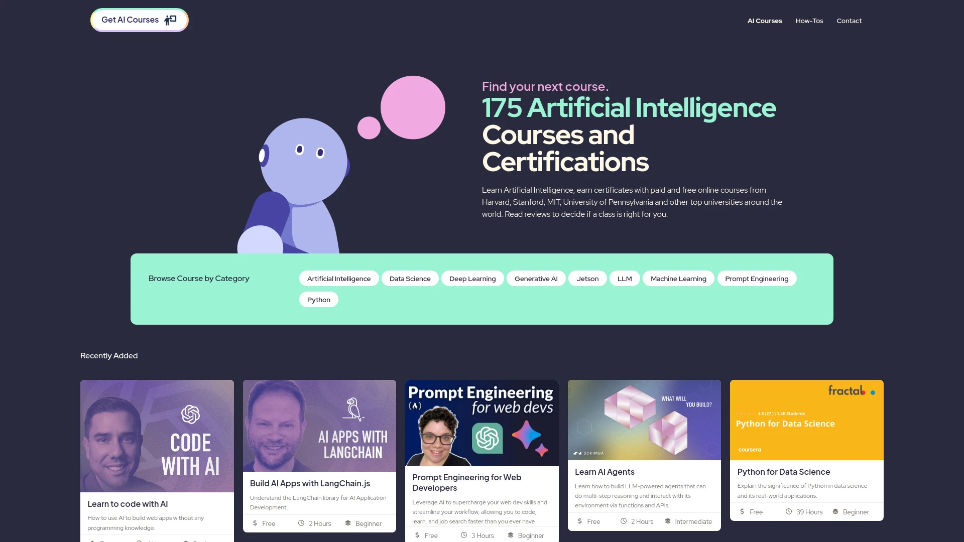 Get AI Courses website preview