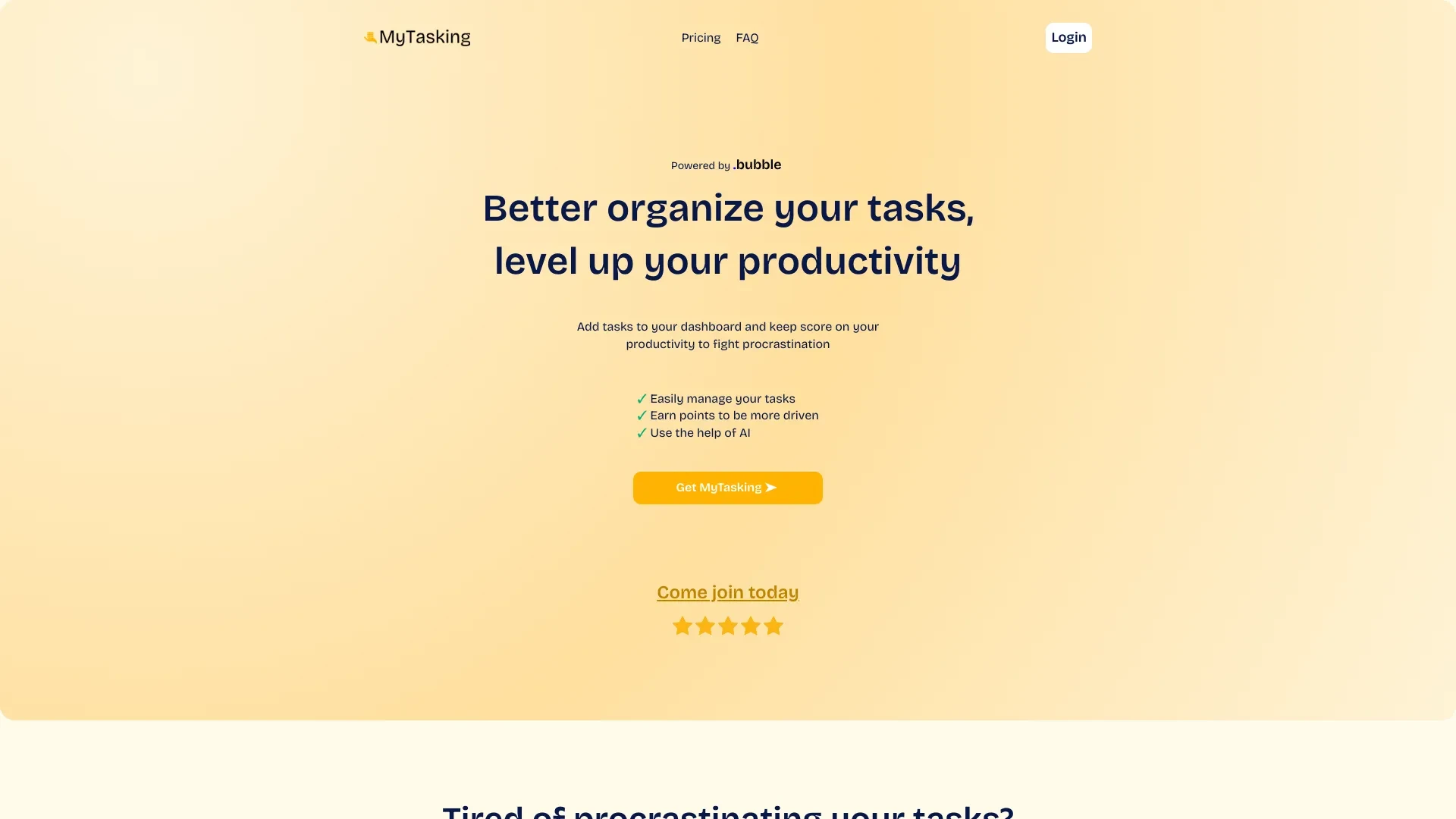 MyTasking website preview