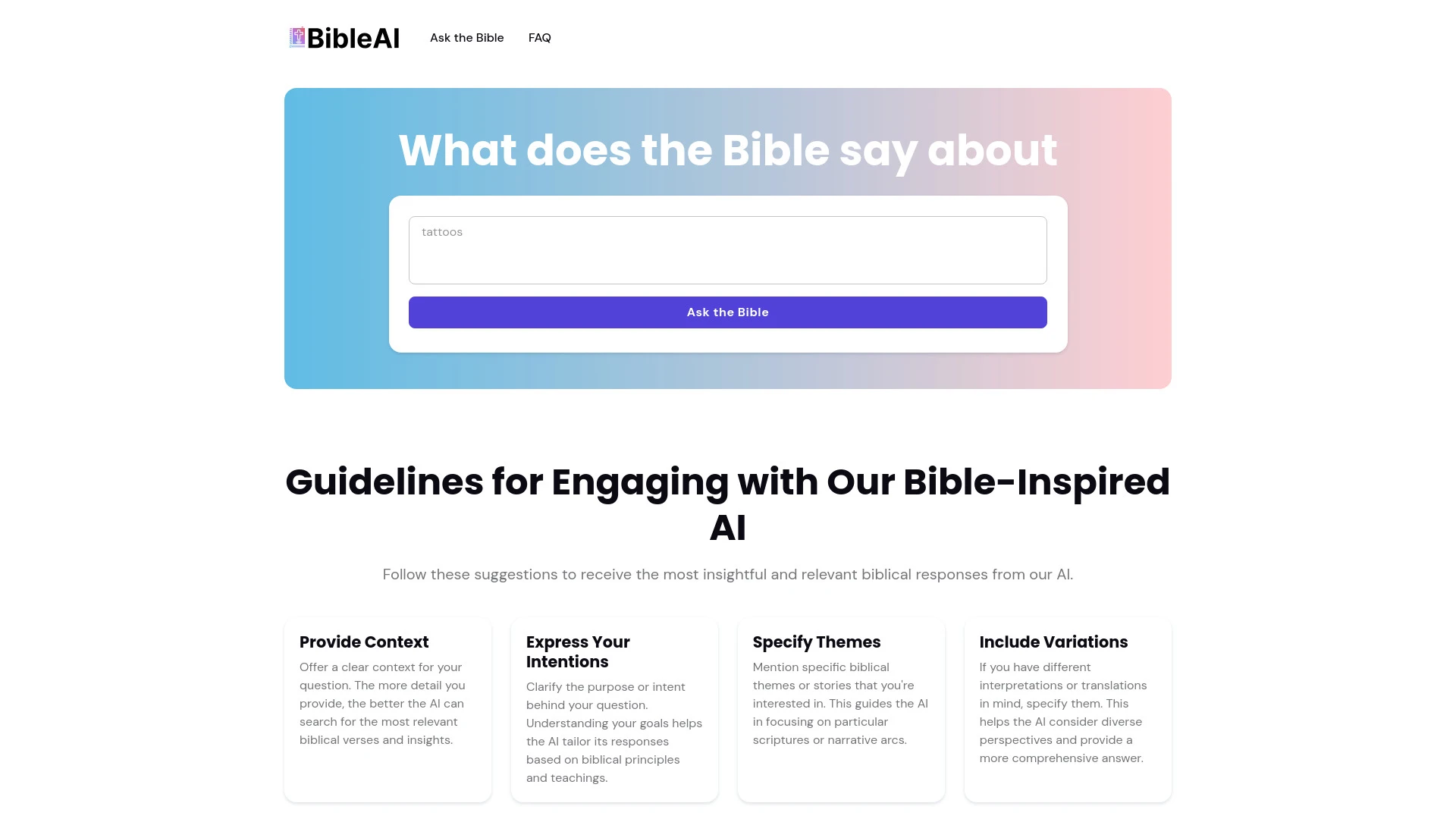 AI Bible Insights website preview