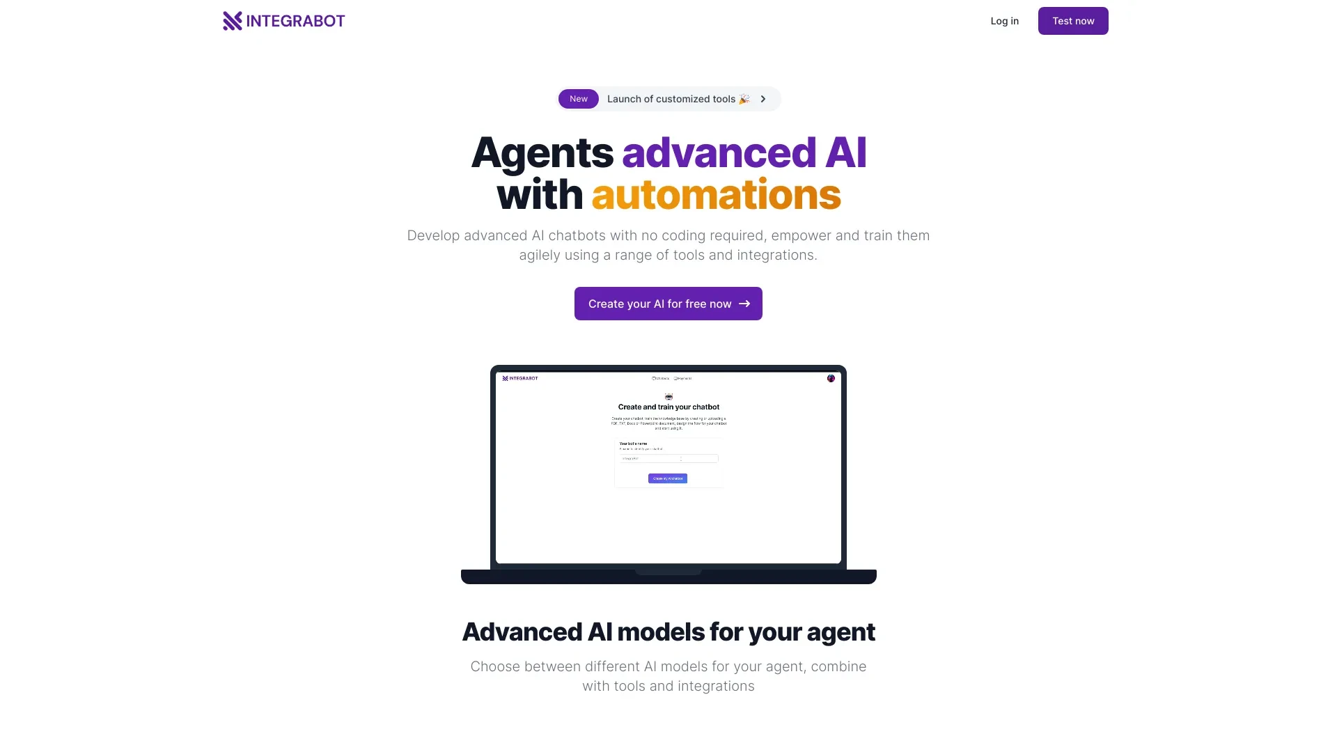 IntegraBot website preview