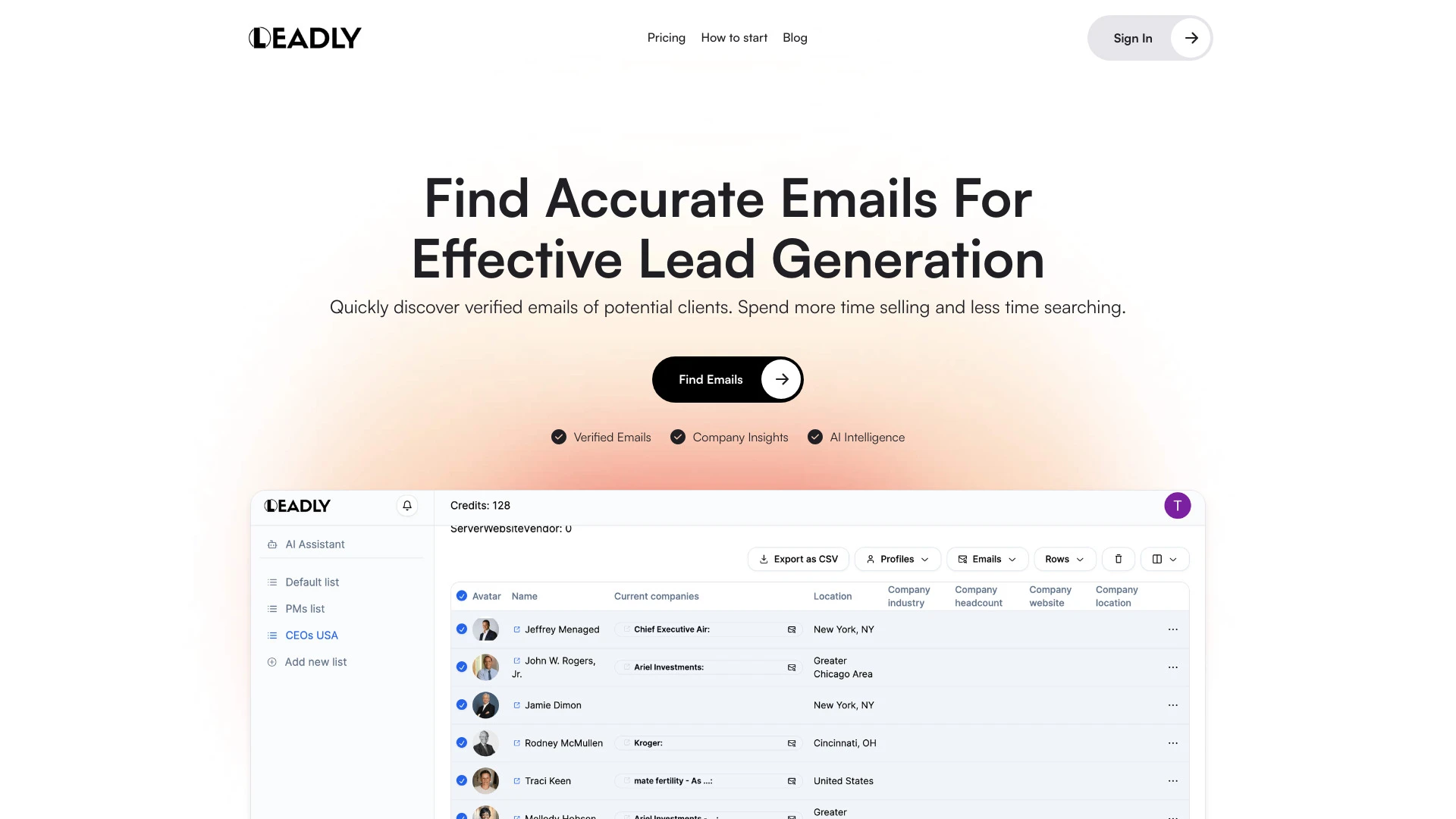 Leadly website preview