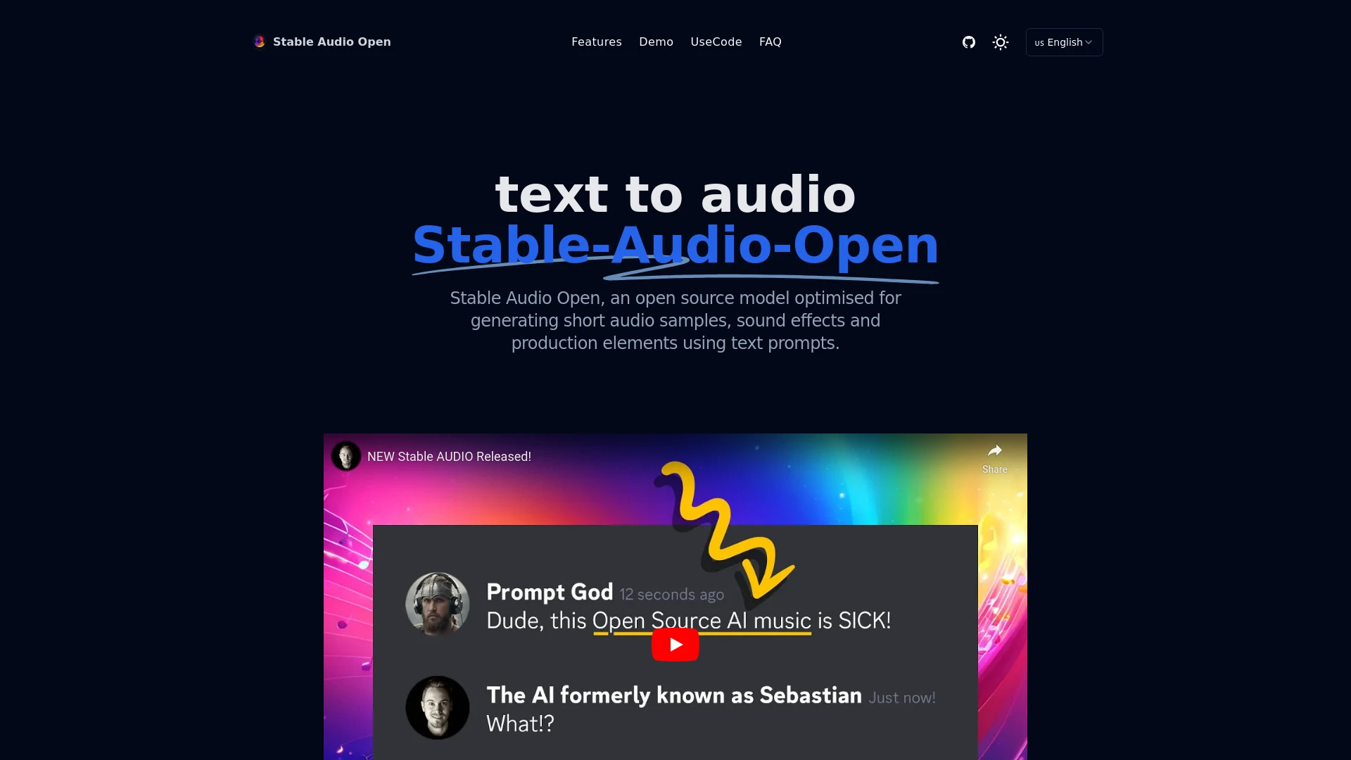 Stable Audio Open website preview