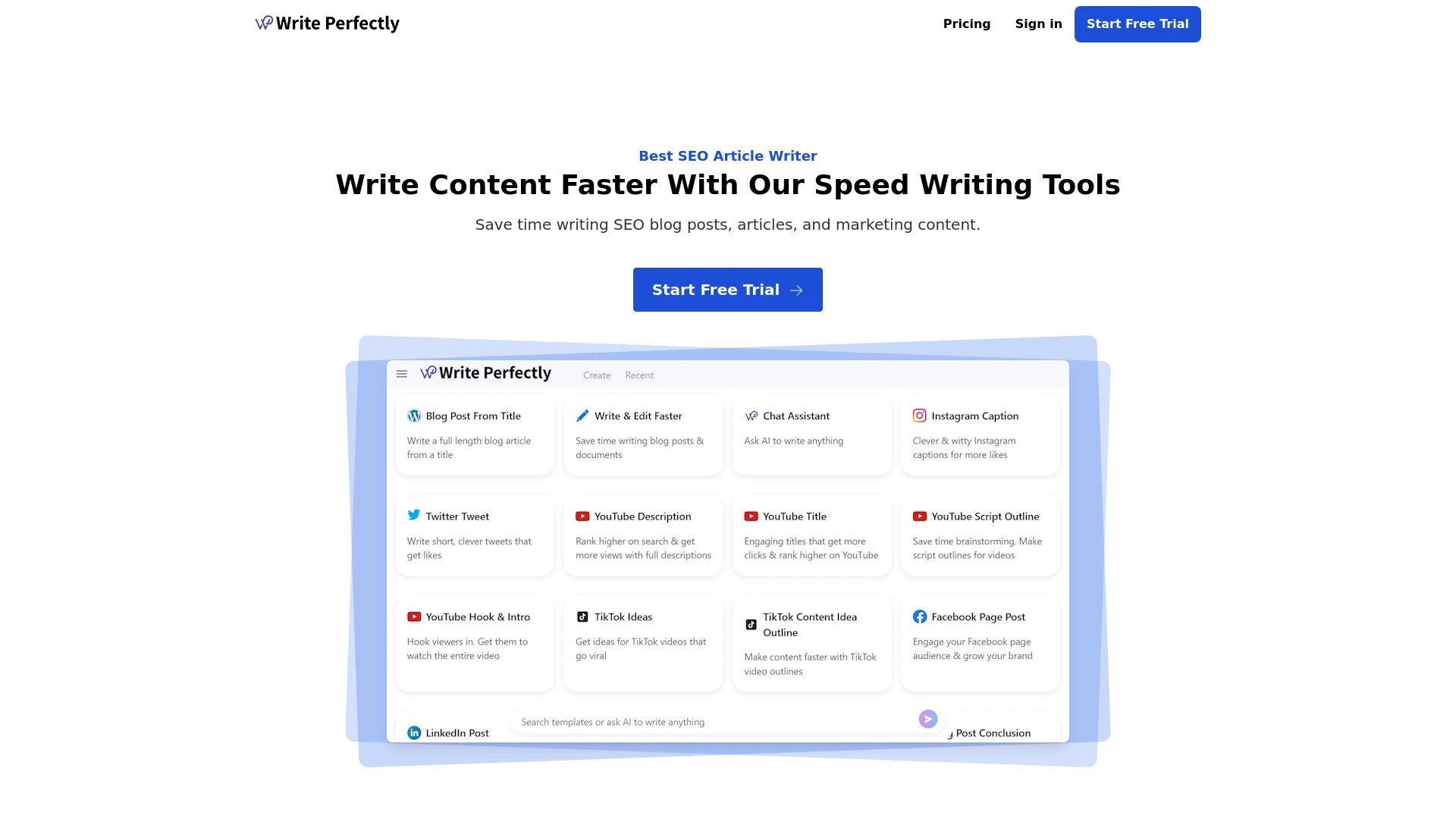 Write Perfectly website preview