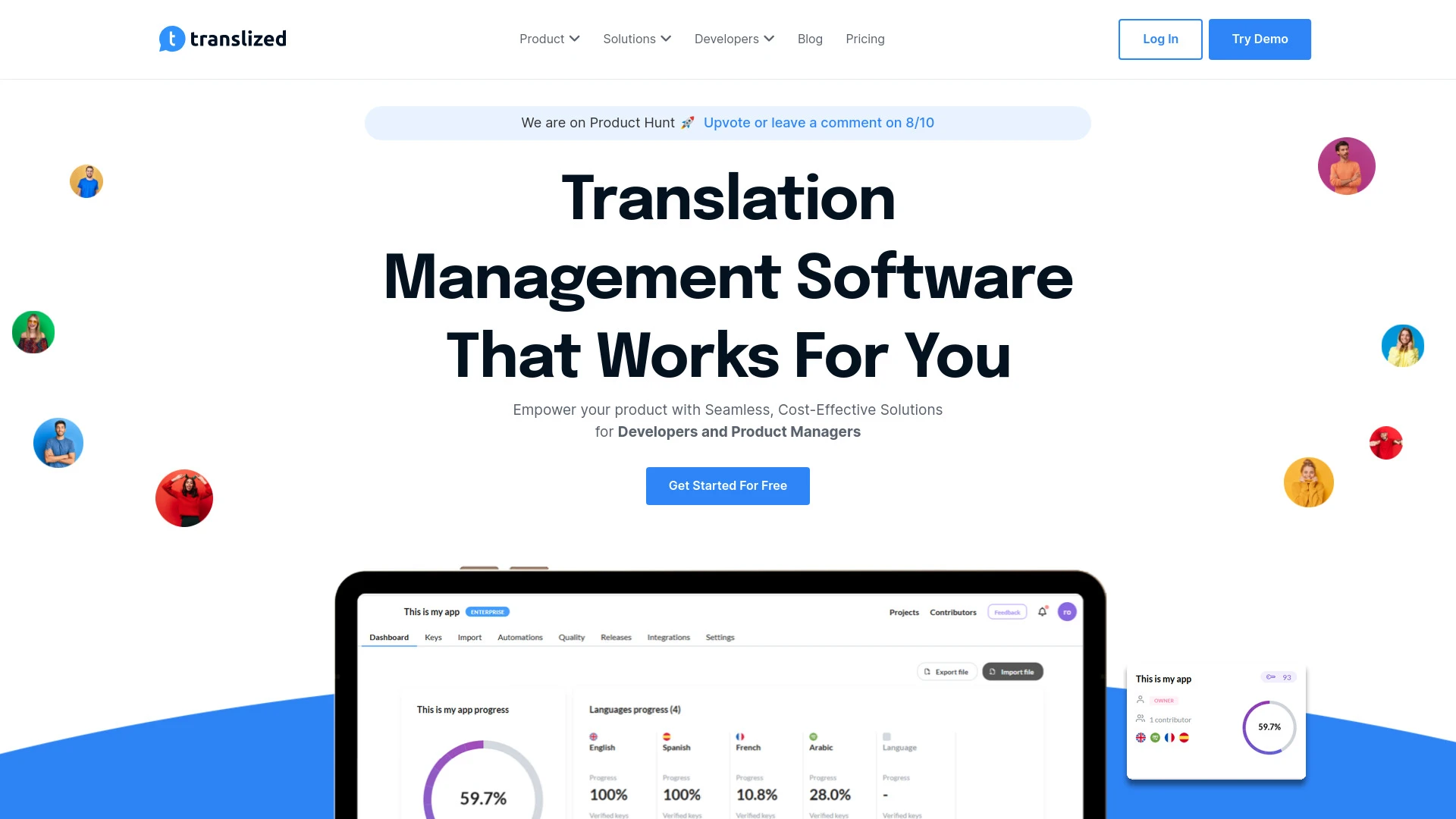 Translized | Software Localization Platform website preview