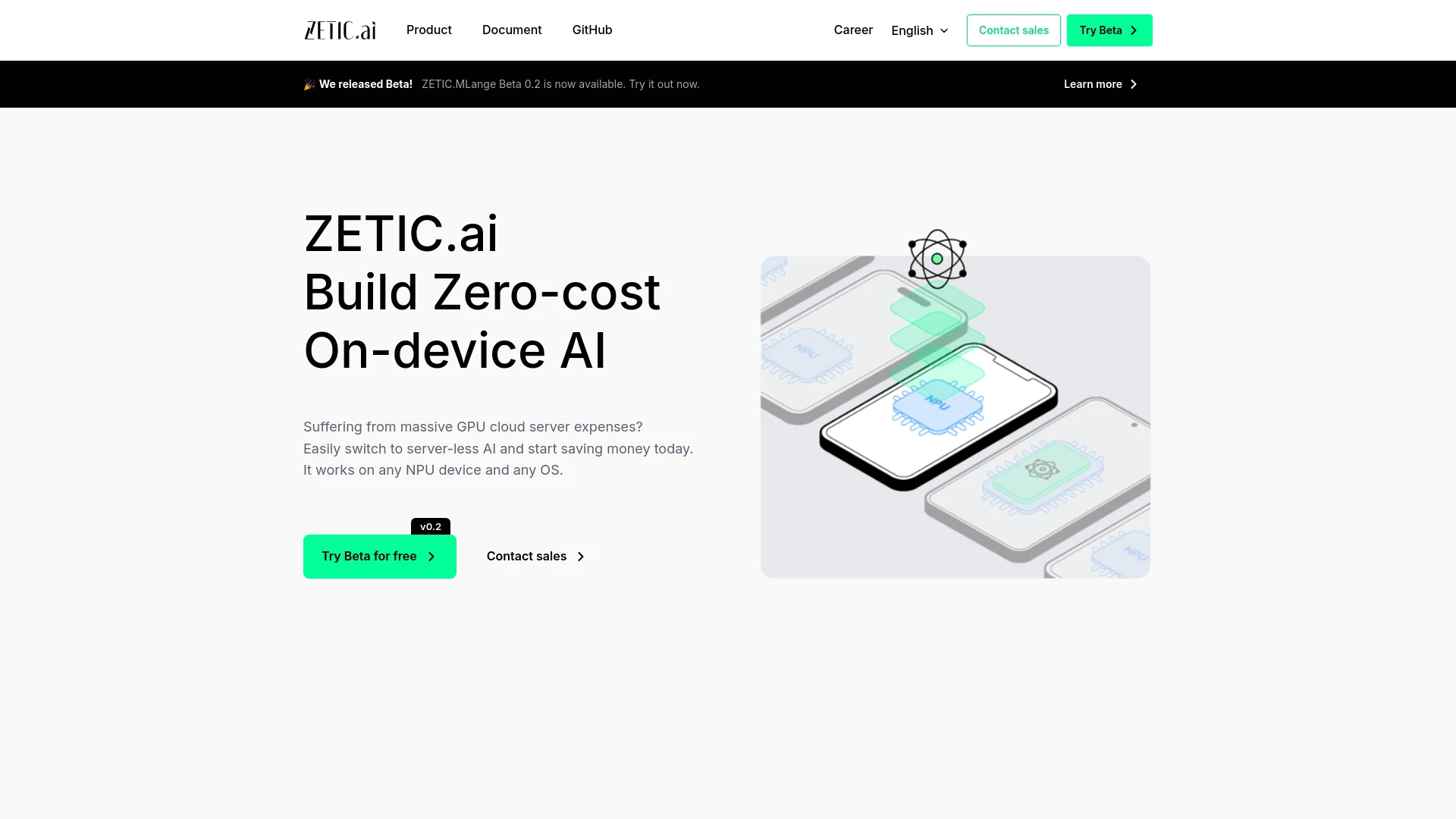 ZETIC.ai website preview