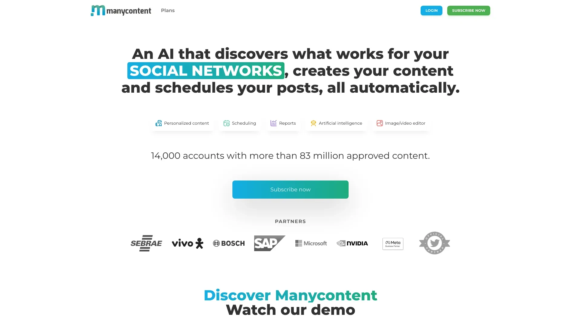 Manycontent website preview