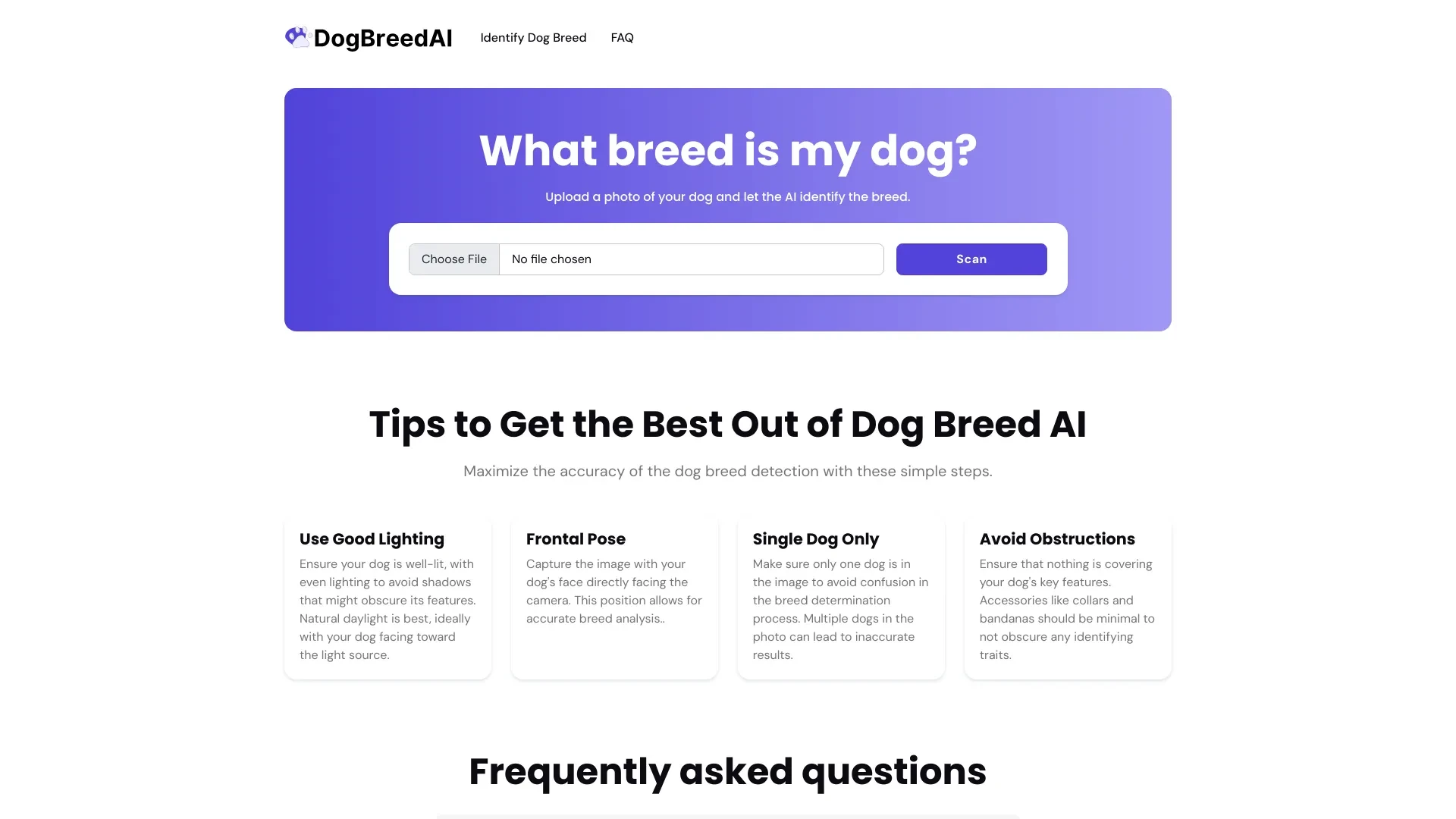 Identify Dog Breeds with AI website preview