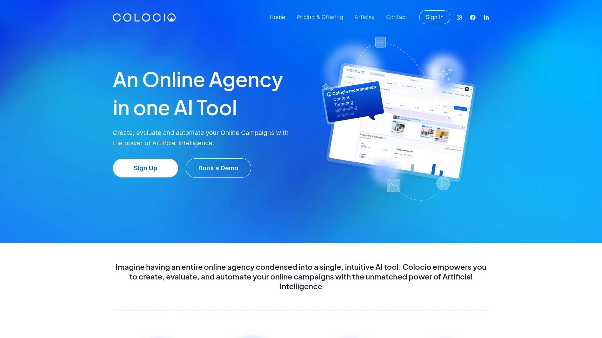 Colocio AI website preview