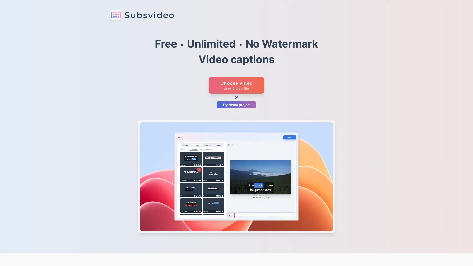 Subsvideo website preview