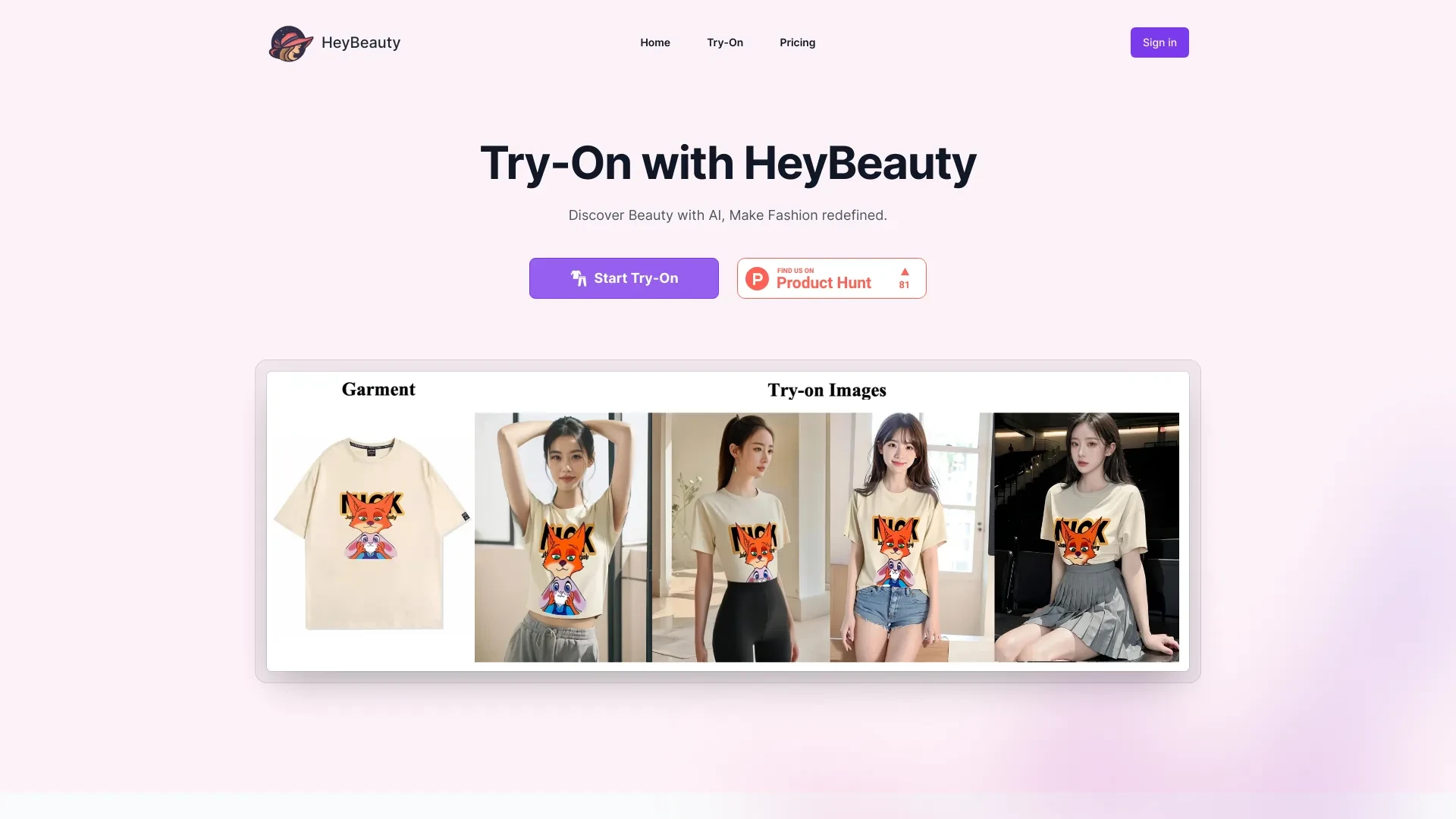 HeyBeauty website preview