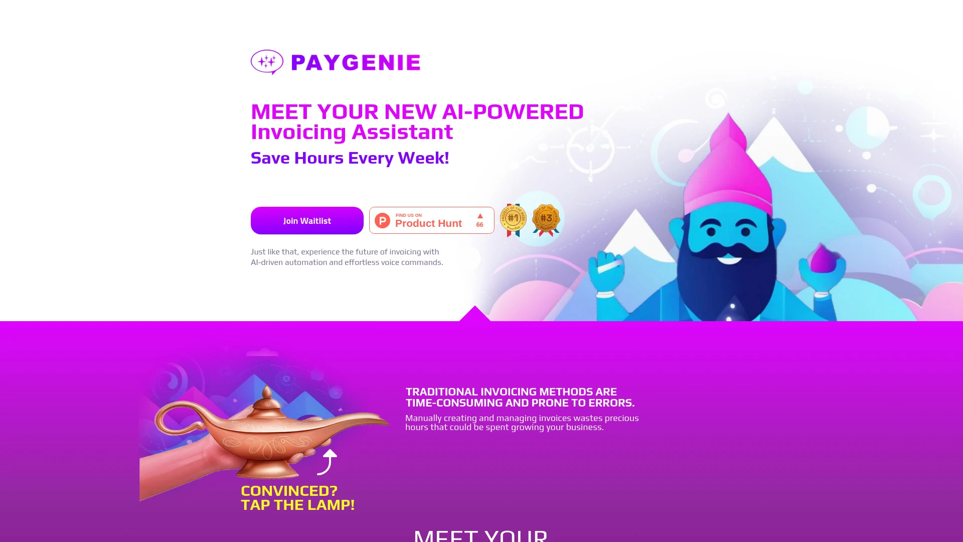 PayGenie AI Invoicing website preview