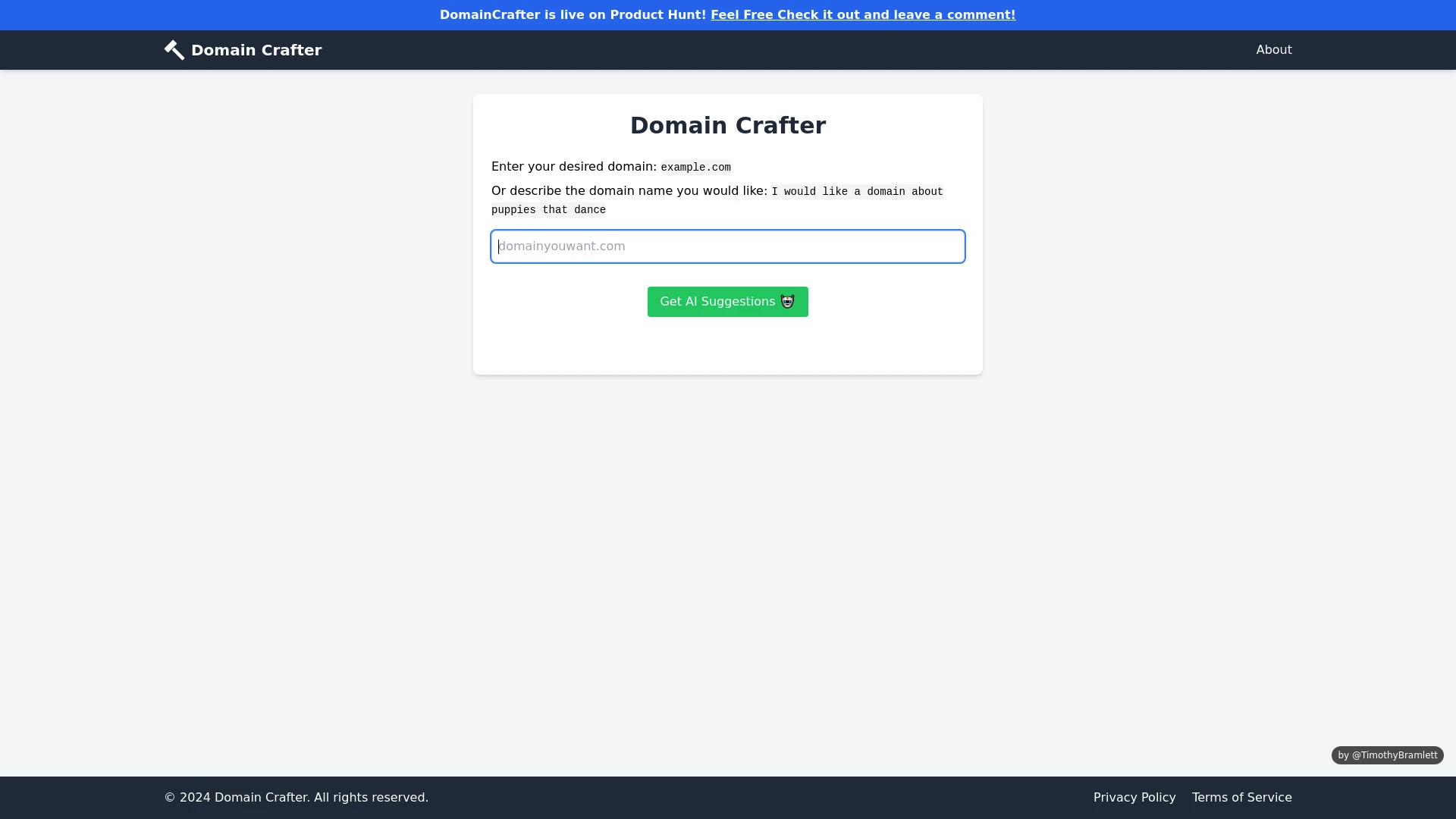 Domain Crafter website preview