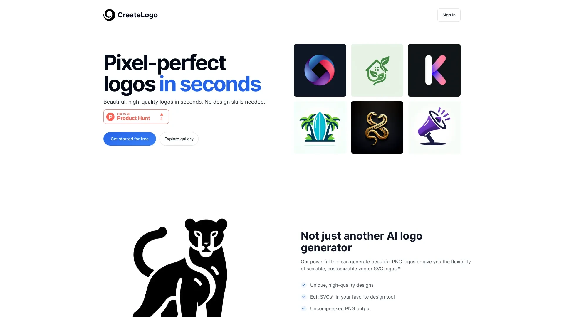 CreateLogo website preview