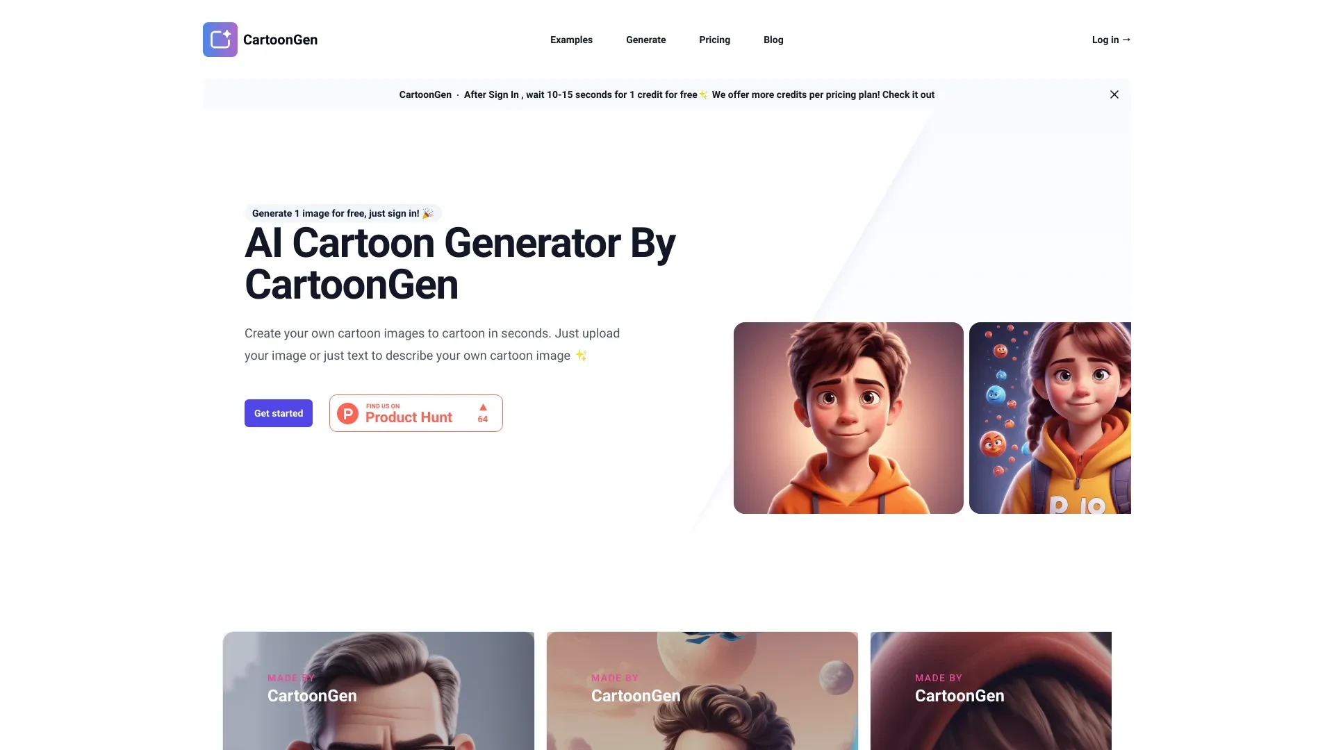 CartoonGen website preview