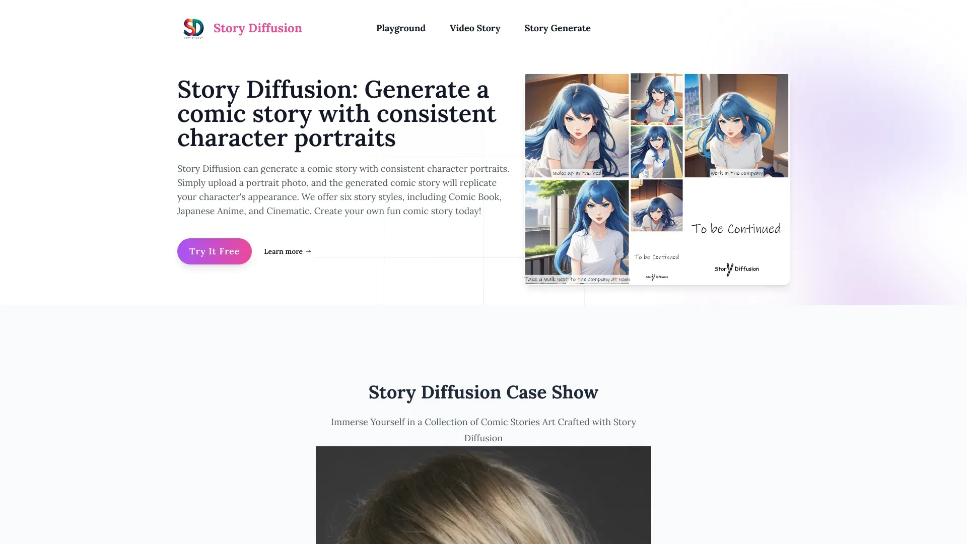 Story Diffusion website preview