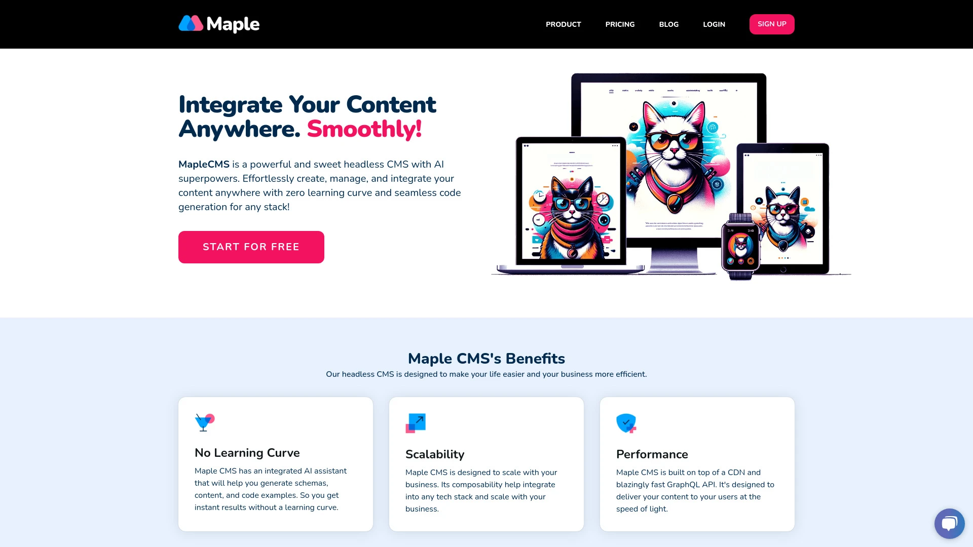 Maple CMS website preview