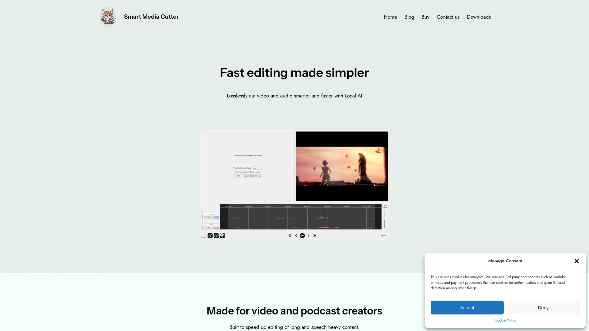 Smart Media Cutter website preview