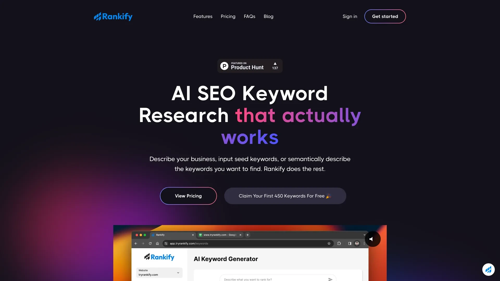 Rankify website preview