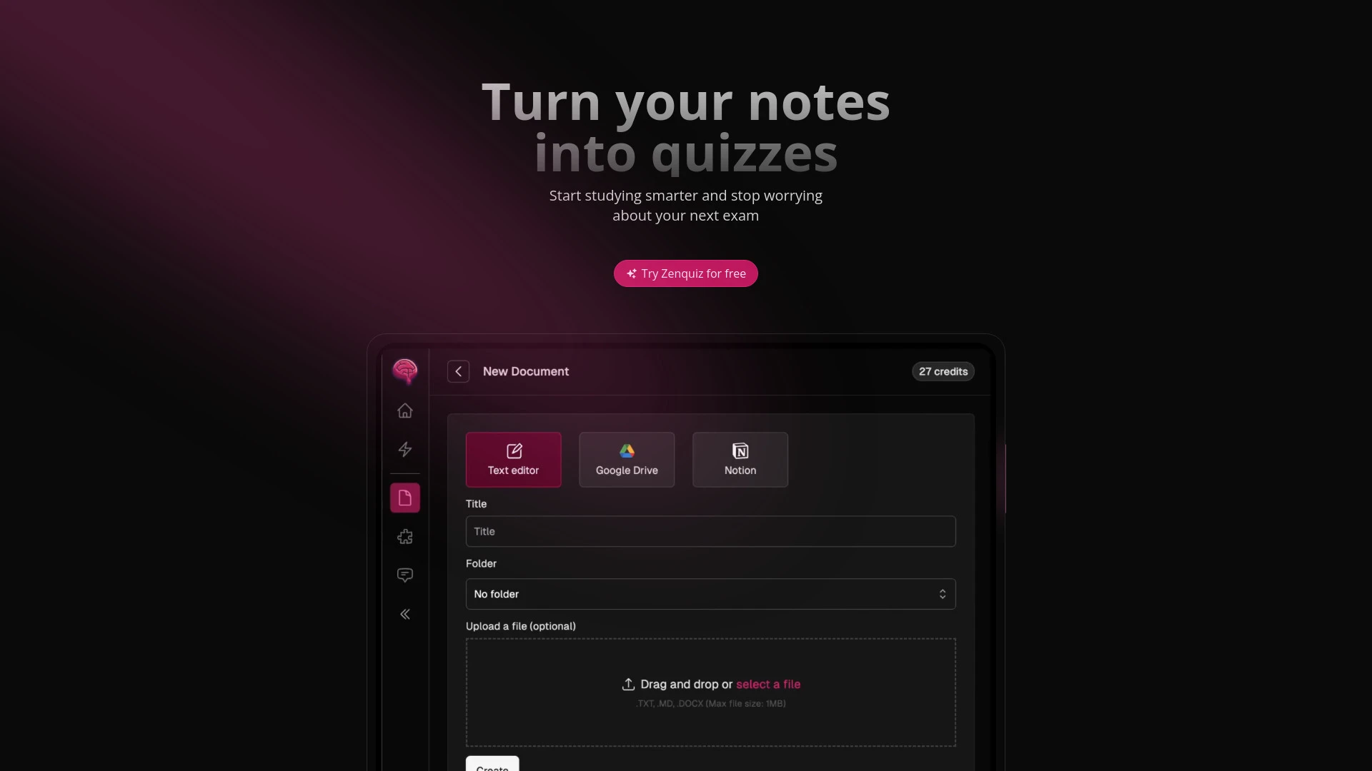 Zenquiz website preview