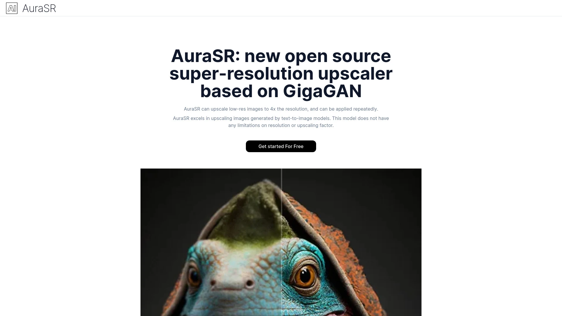 AuraSR website preview