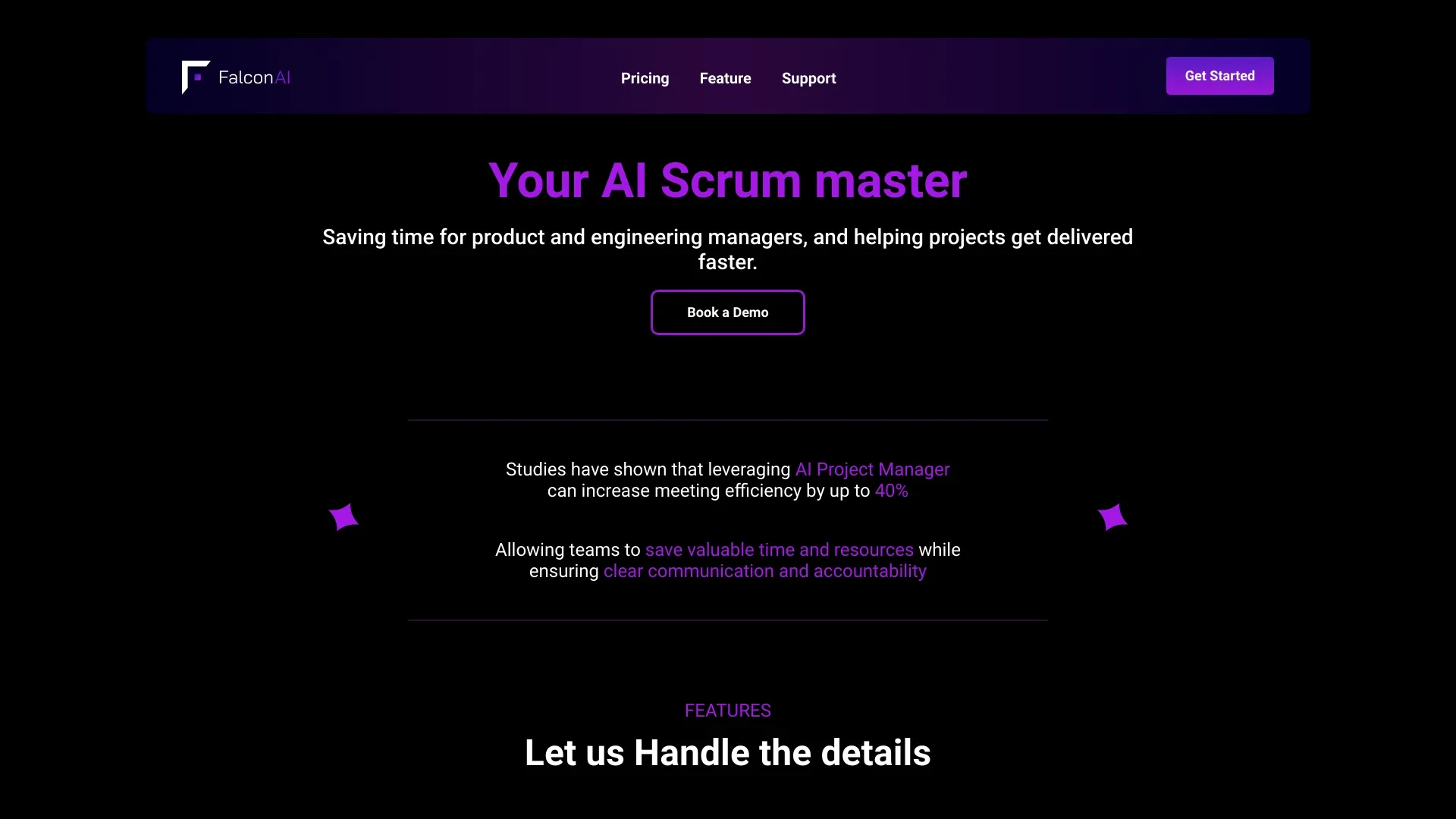 Falcon AI website preview