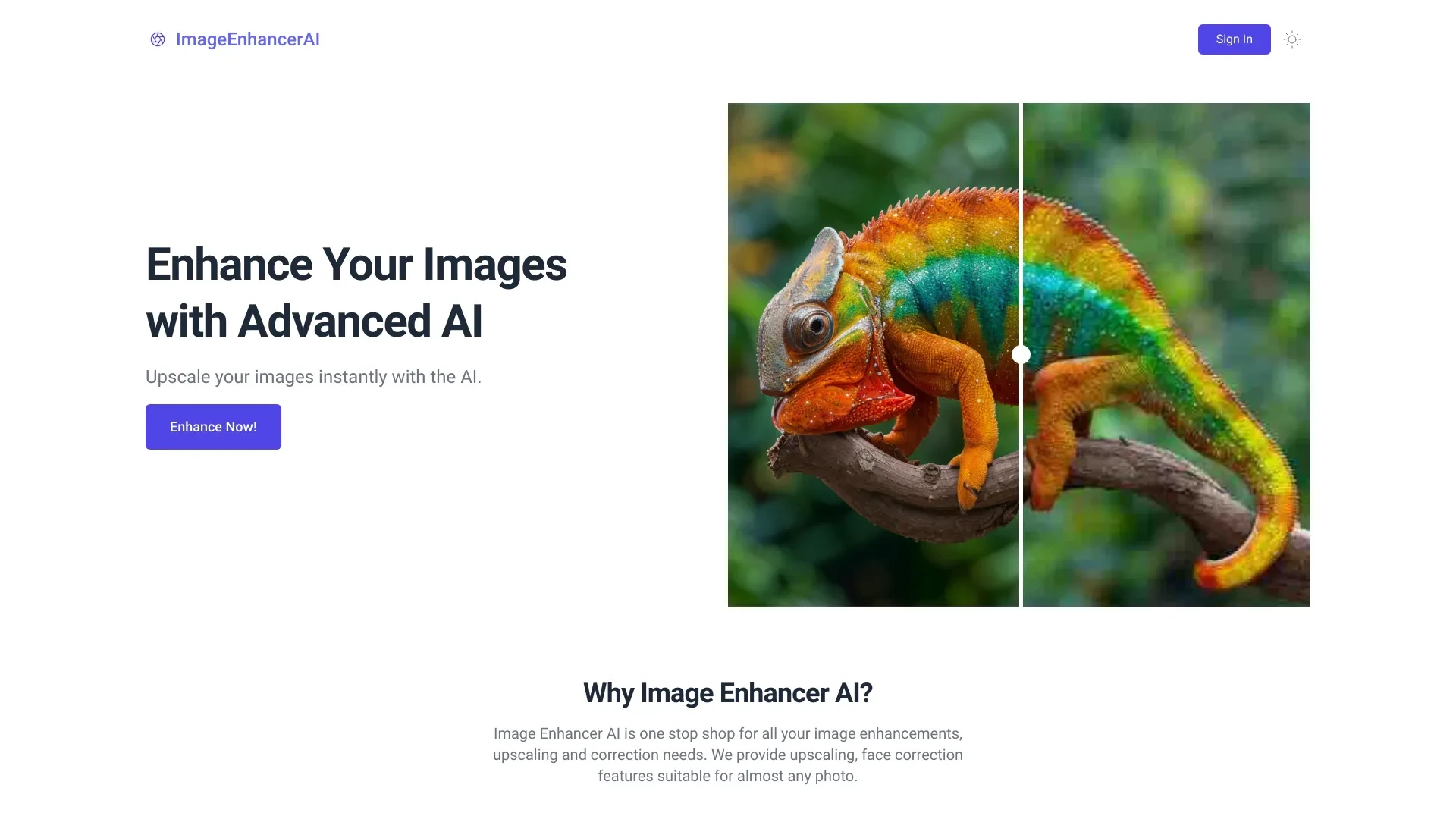 Image Enhancer AI website preview