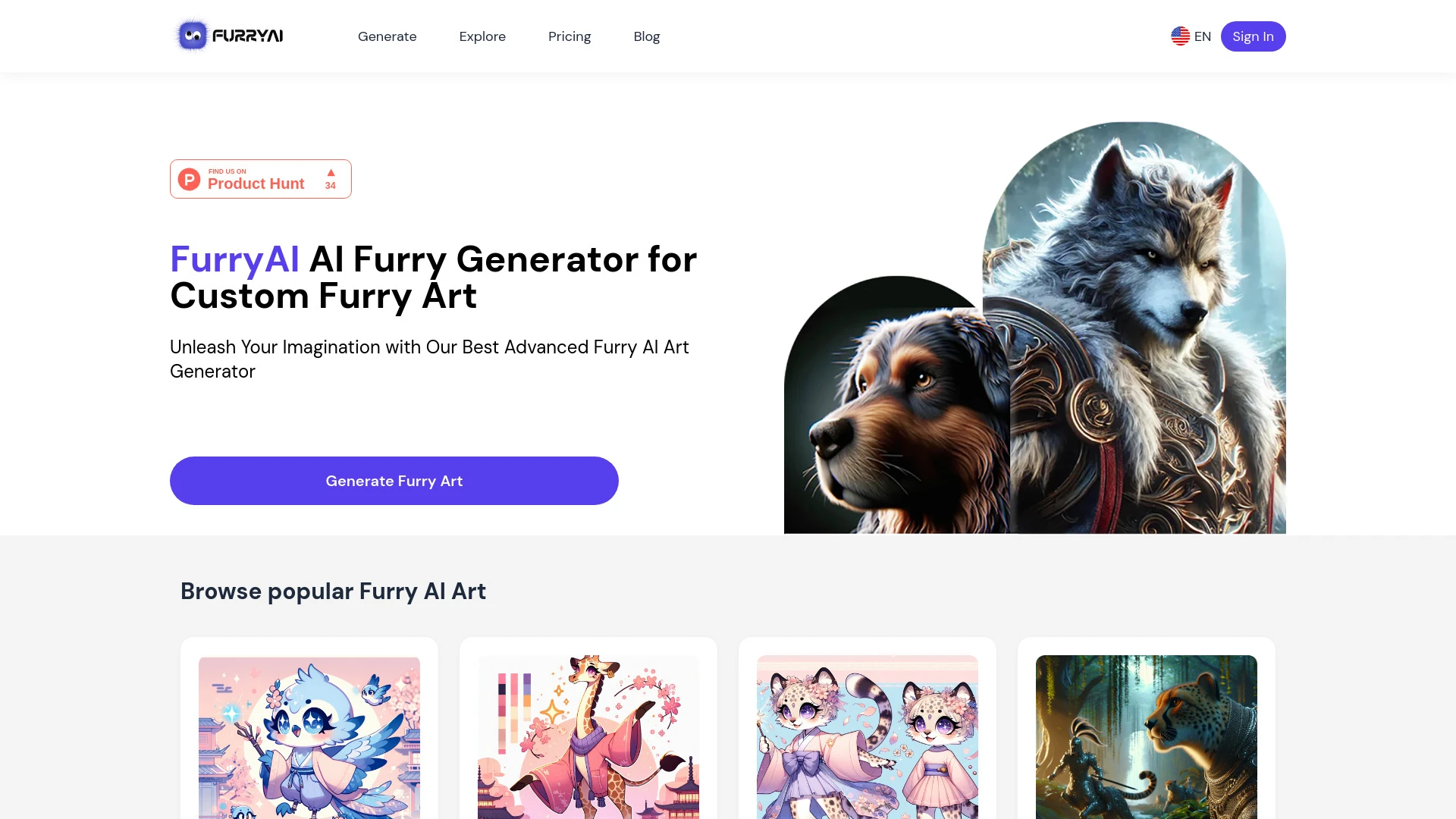 FurryAI website preview