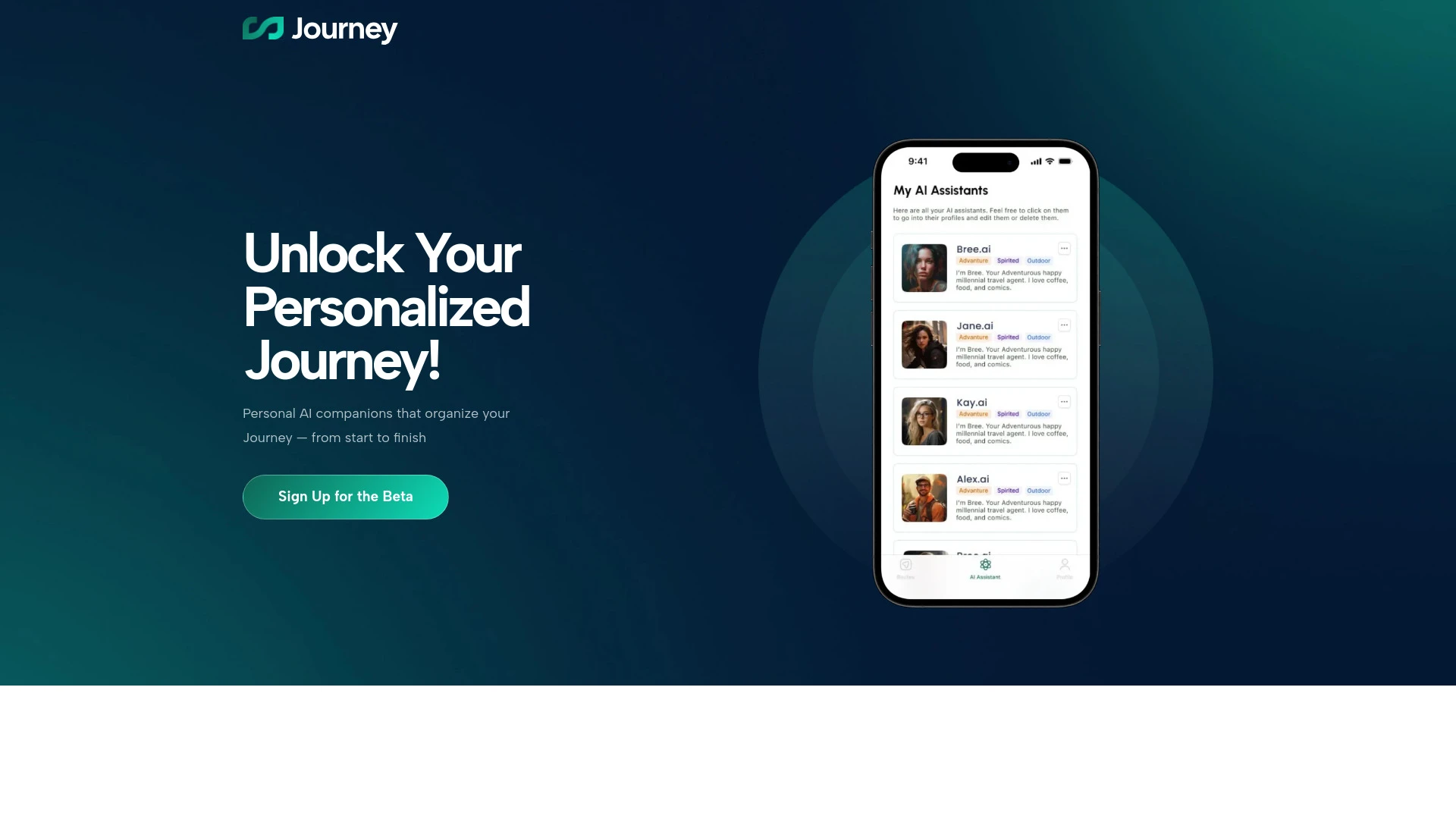 Journey.ai website preview